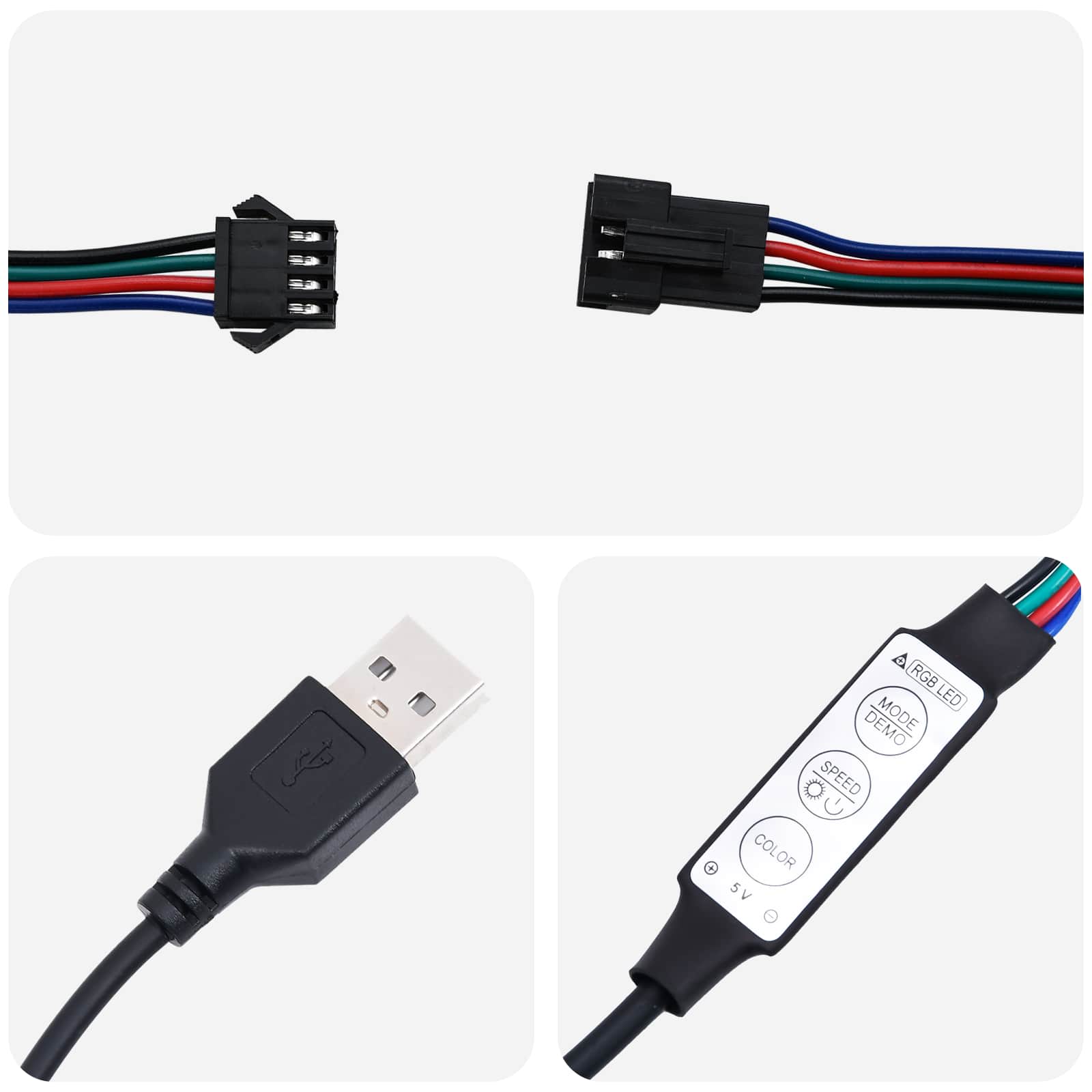 LED juosta 110 cm Įvairiaspalvis PVC