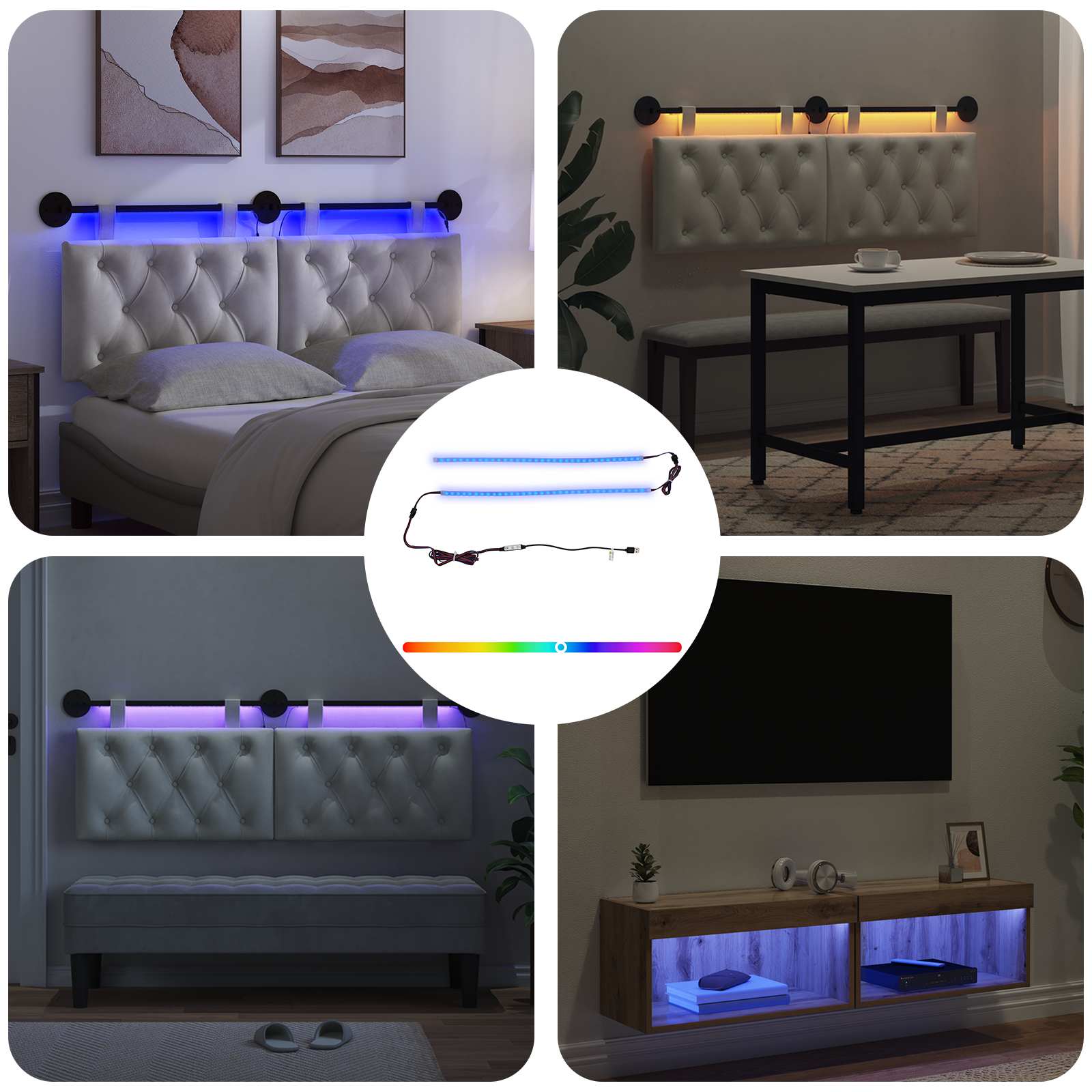 LED juosta 110 cm Įvairiaspalvis PVC
