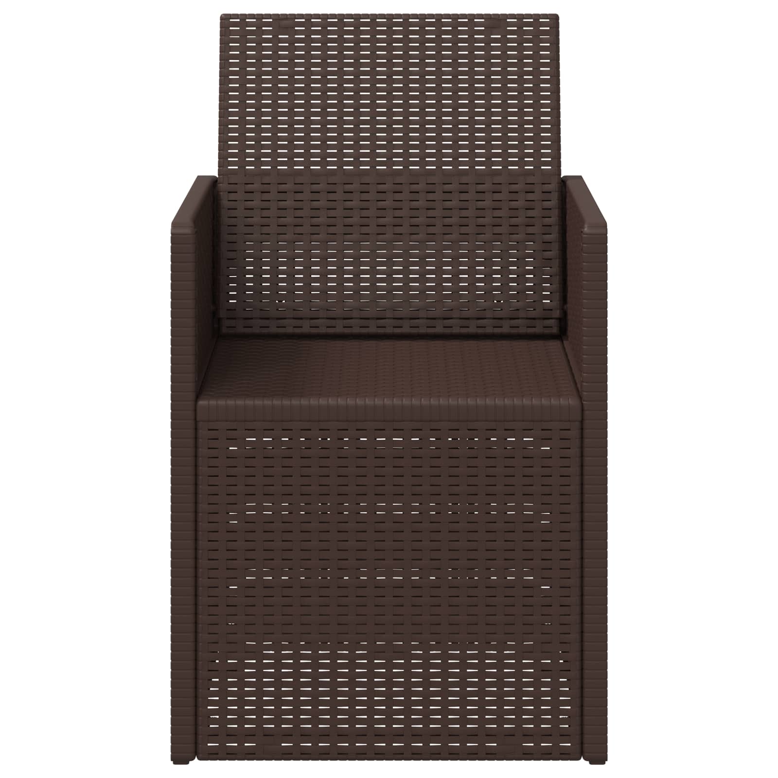 Sodo Valgomojo Kėdės 2 pcs Ruda PP