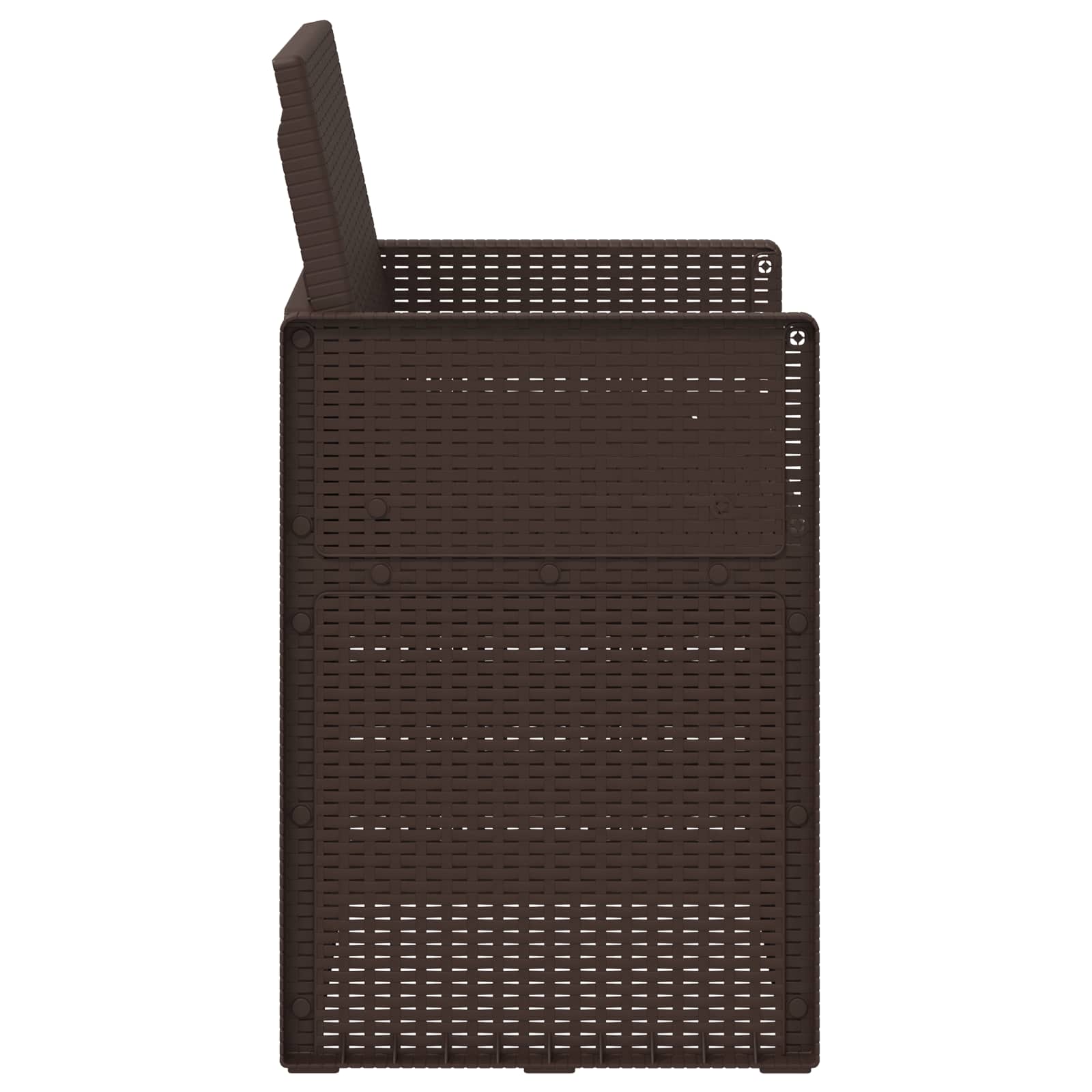 Sodo Valgomojo Kėdės 2 pcs Ruda PP