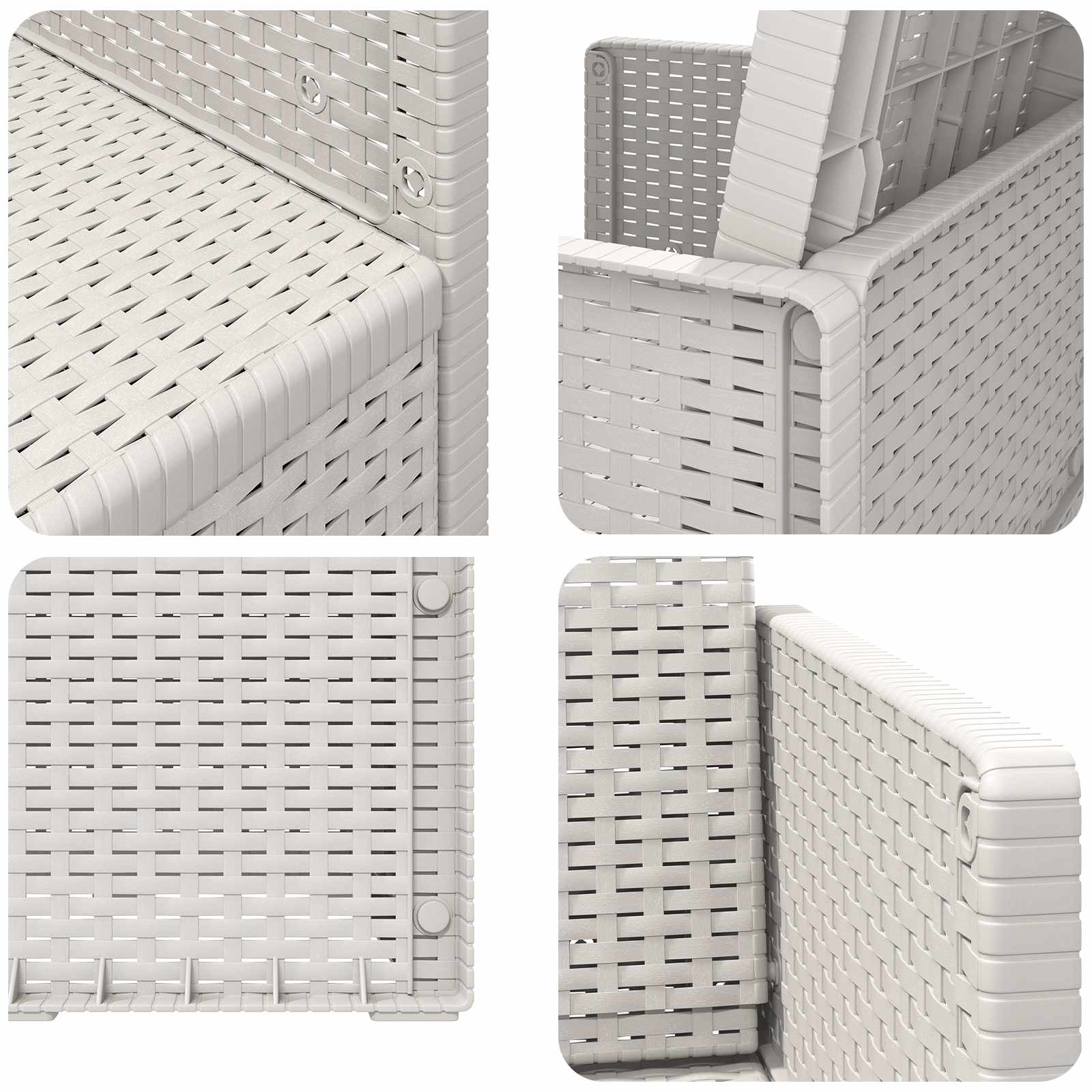 Sodo Valgomojo Kėdės 2 pcs Balta PP