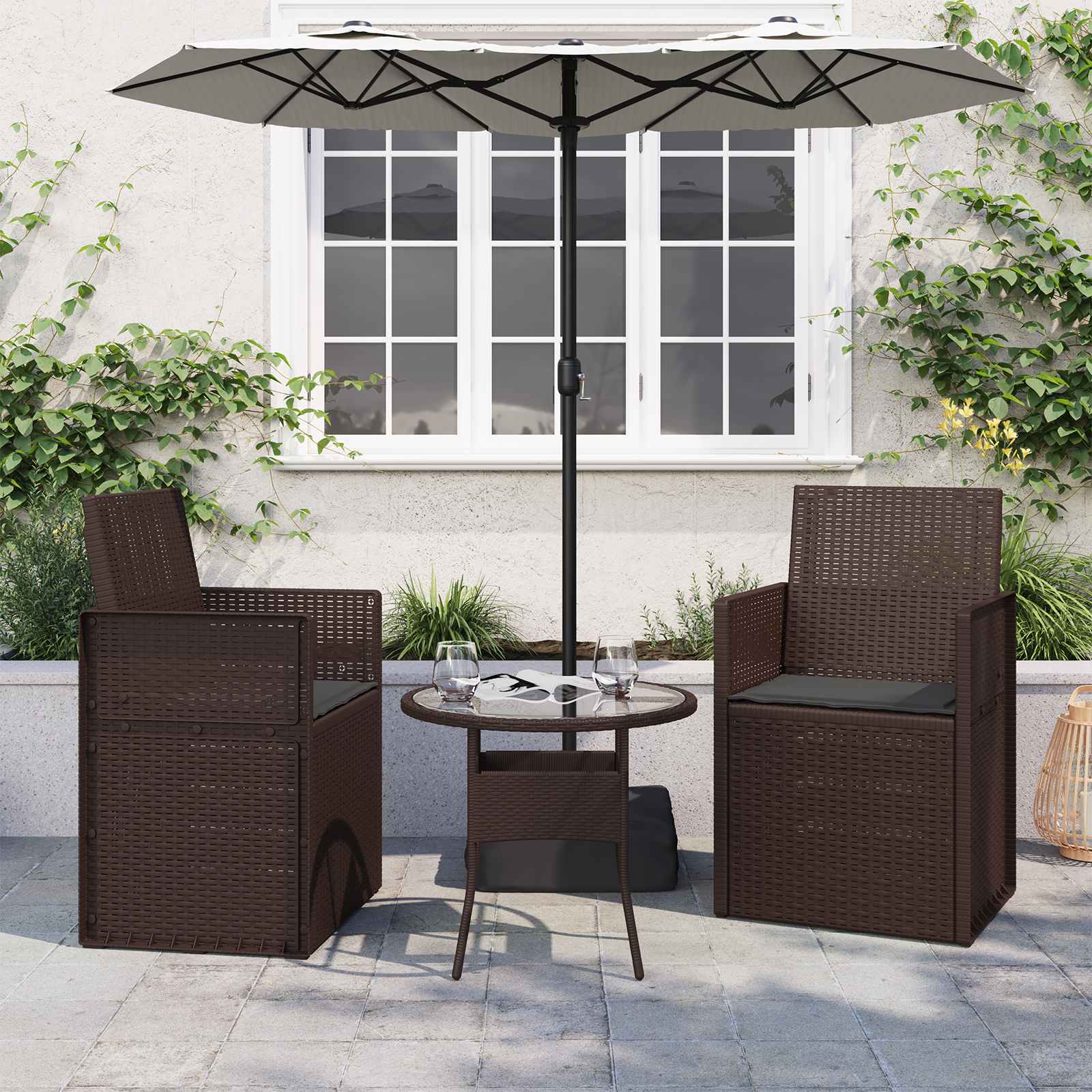 Sėdynių pagalvėlės 2 pcs Antracito 47 x 36 x 2 cm Poliesteris