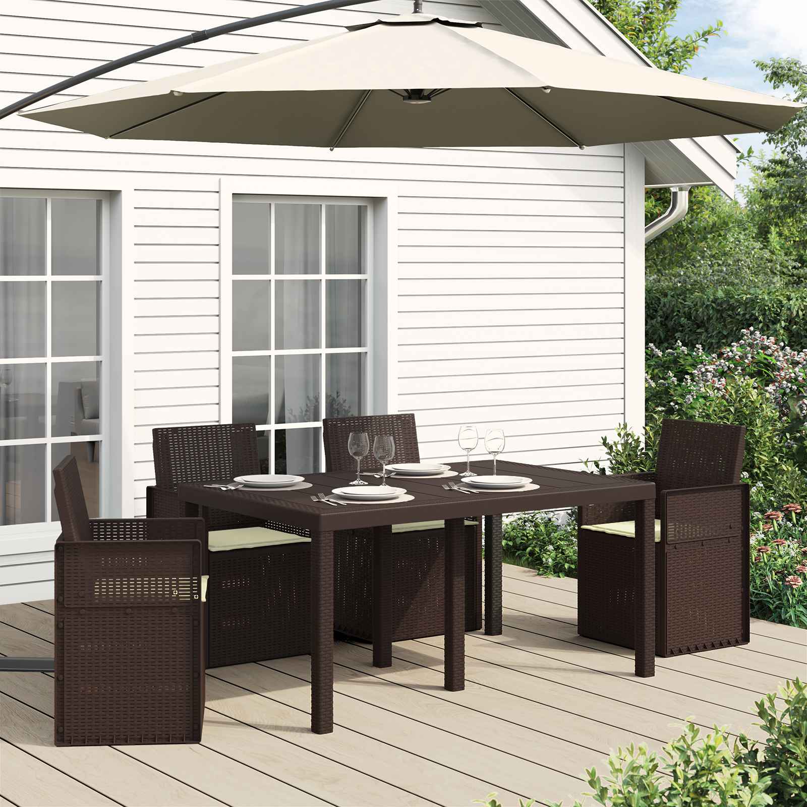 Sėdynių pagalvėlės 4 pcs Kreminė 47 x 36 x 2 cm Poliesteris
