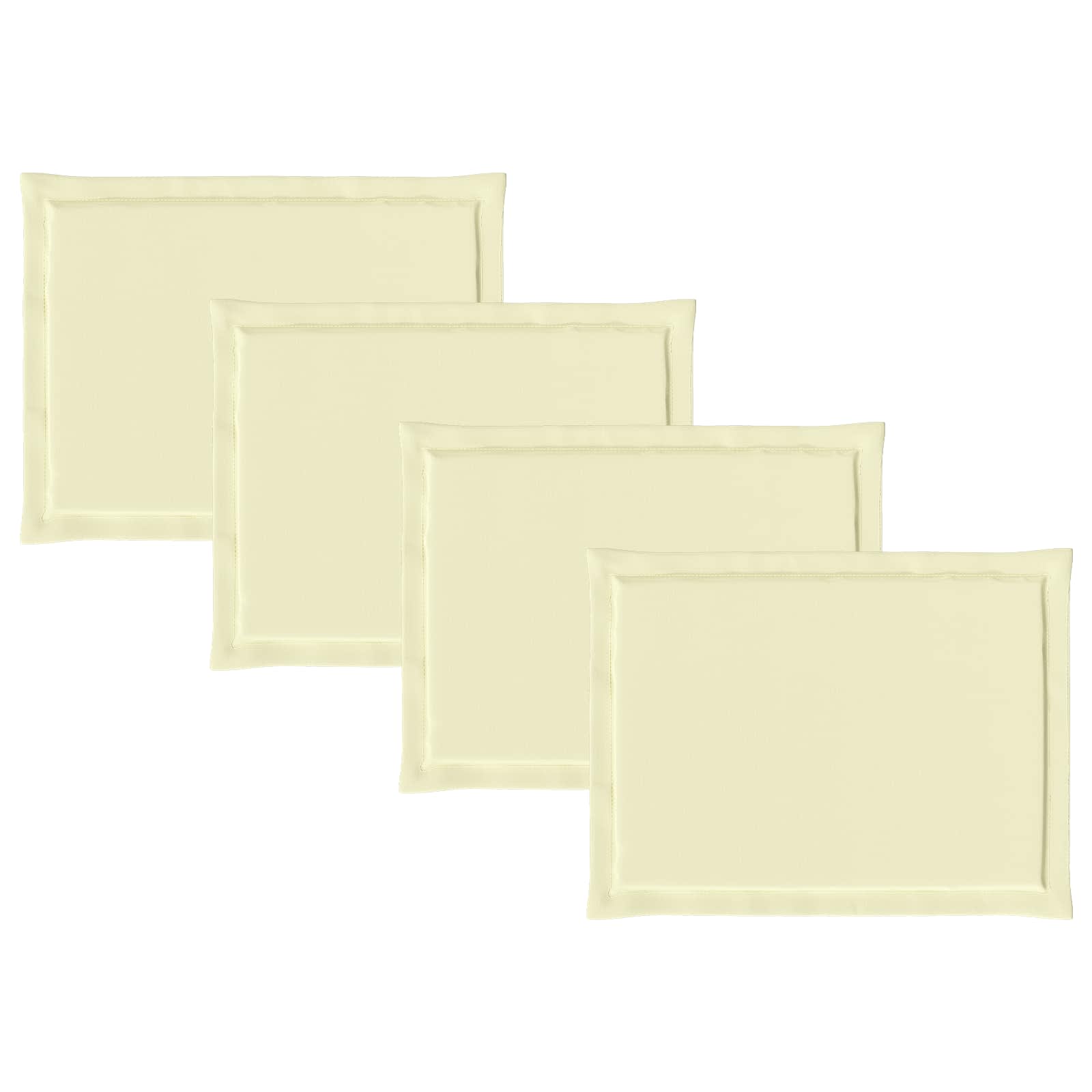 Sėdynių pagalvėlės 4 pcs Kreminė 47 x 36 x 2 cm Poliesteris