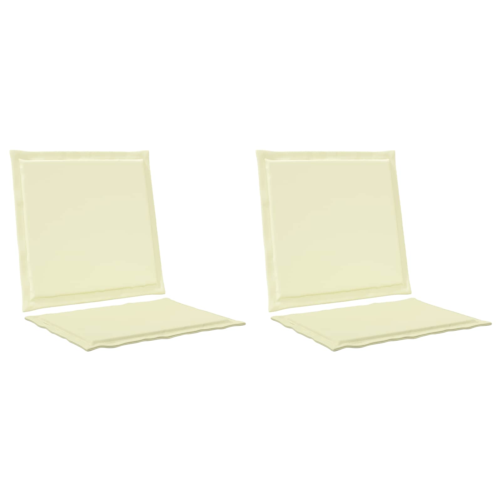 Sėdynės ir nugaros pagalvėlės 2 pcs Kreminė 47 x 45 x 2 cm