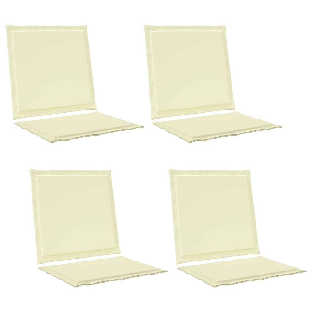 Sėdynės ir nugaros pagalvėlės 4 pcs Kreminė 47 x 45 x 2 cm