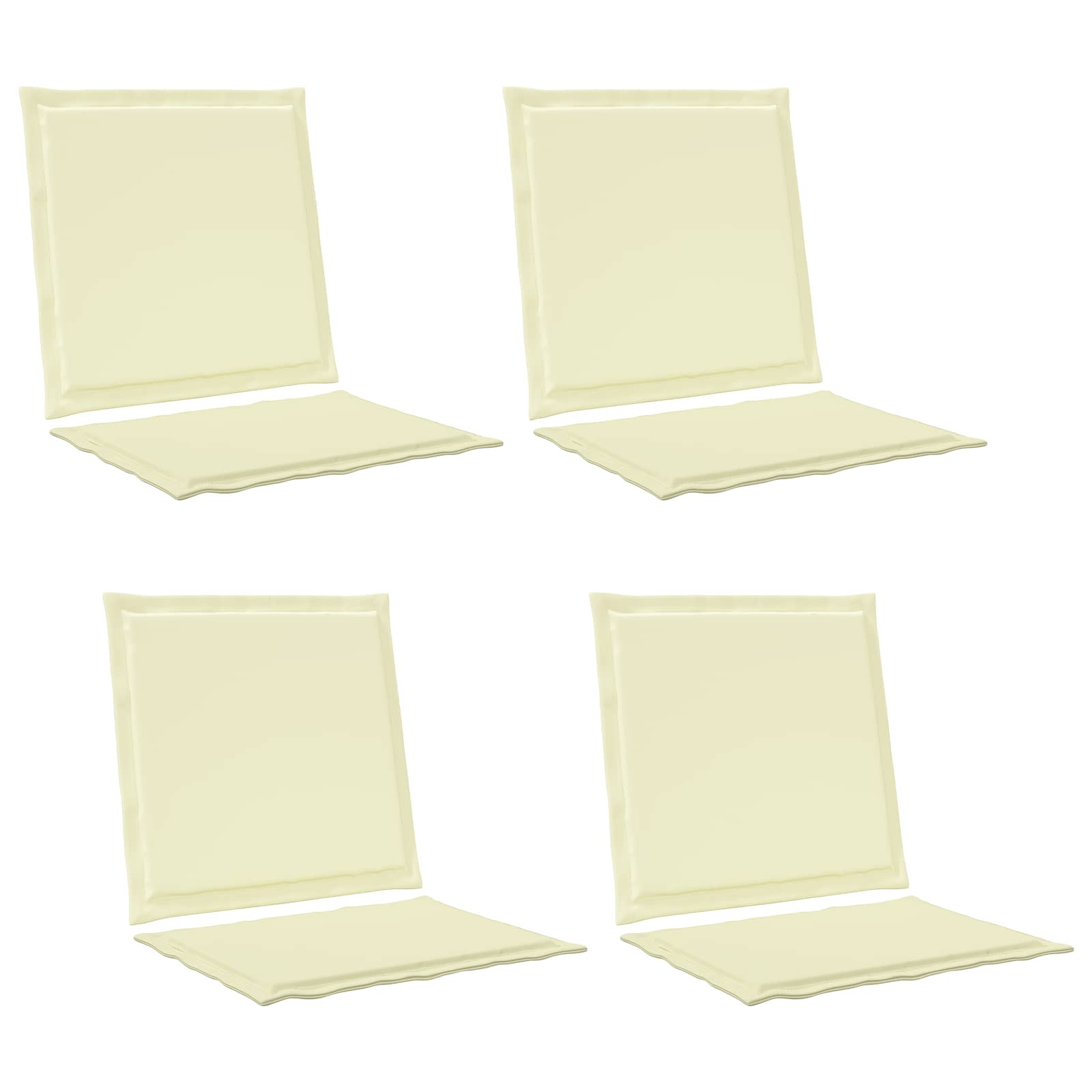 Sėdynės ir nugaros pagalvėlės 4 pcs Kreminė 47 x 45 x 2 cm