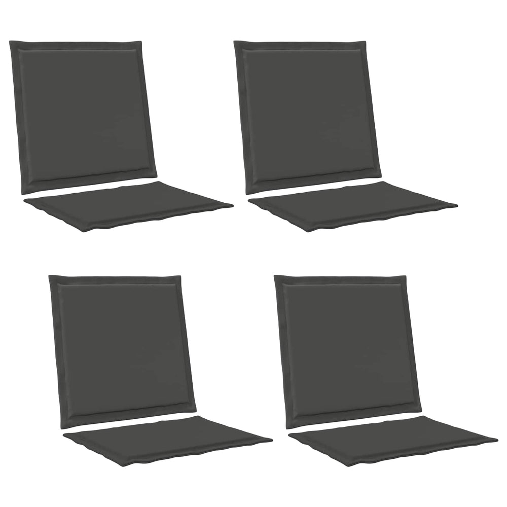 Sėdynės ir nugaros pagalvėlės 4 pcs Antracito 47 x 45 x 2 cm