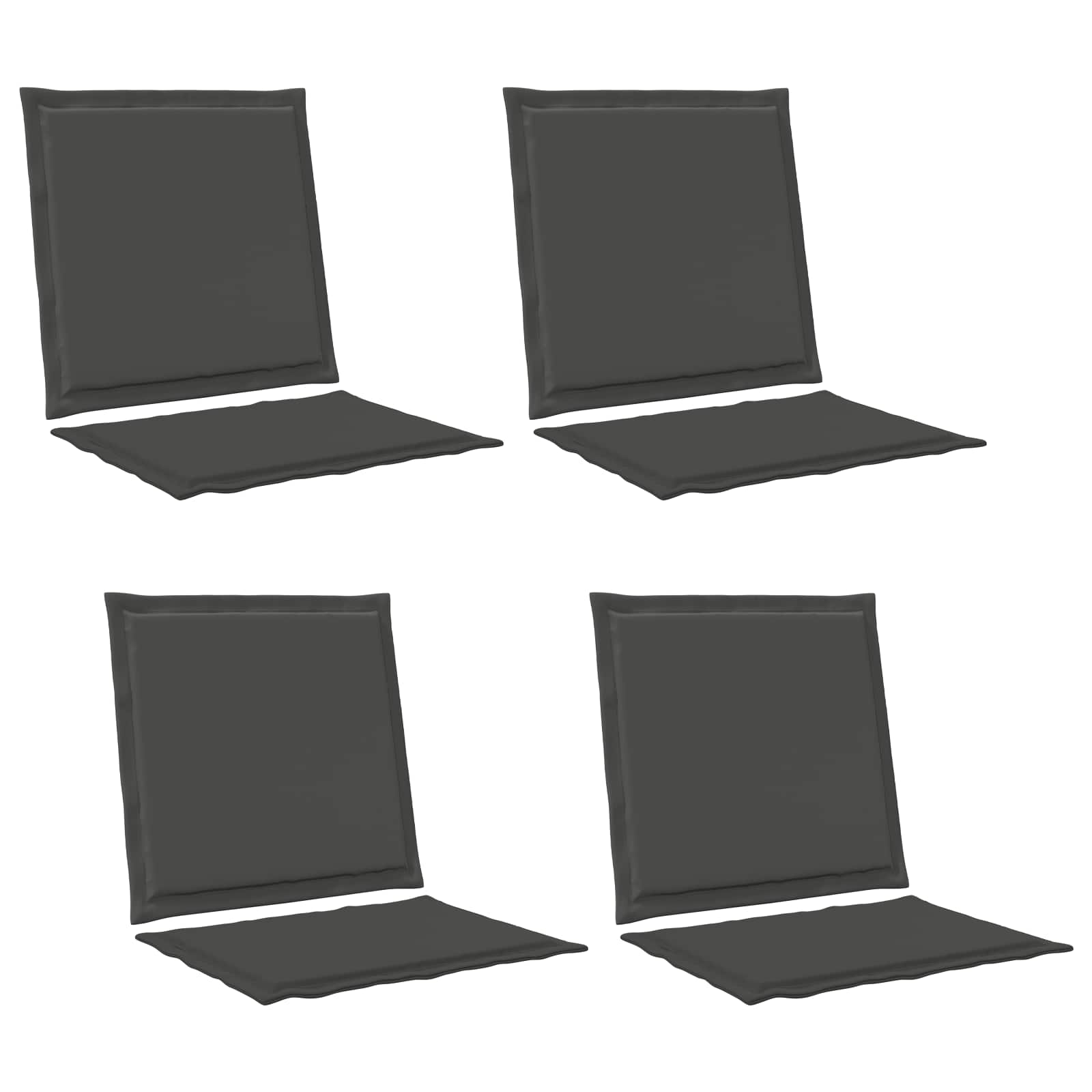 Sėdynės ir nugaros pagalvėlės 4 pcs Antracito 47 x 45 x 2 cm