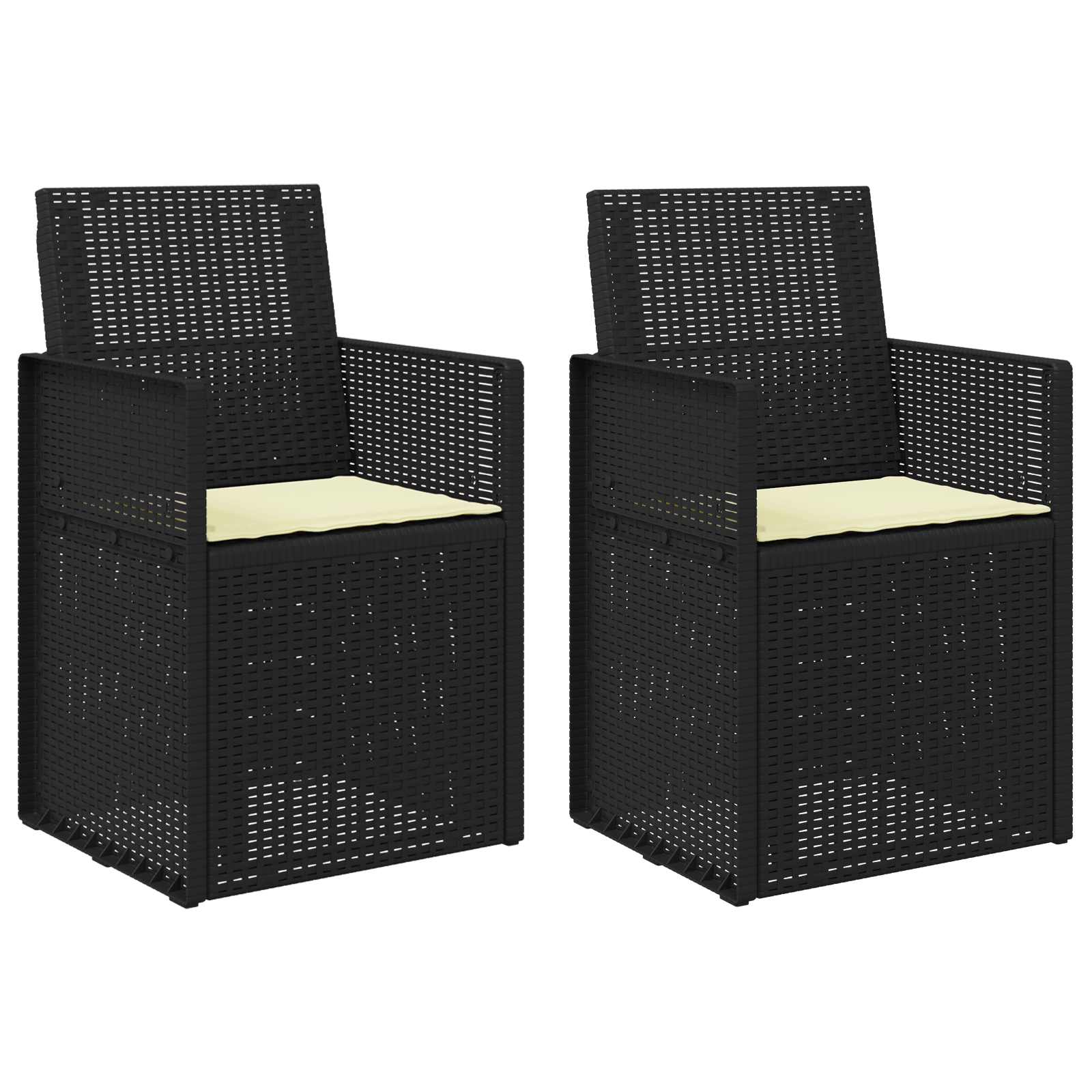 Sodo Valgomojo Kėdės 2 pcs Antracito ir kreminė PP