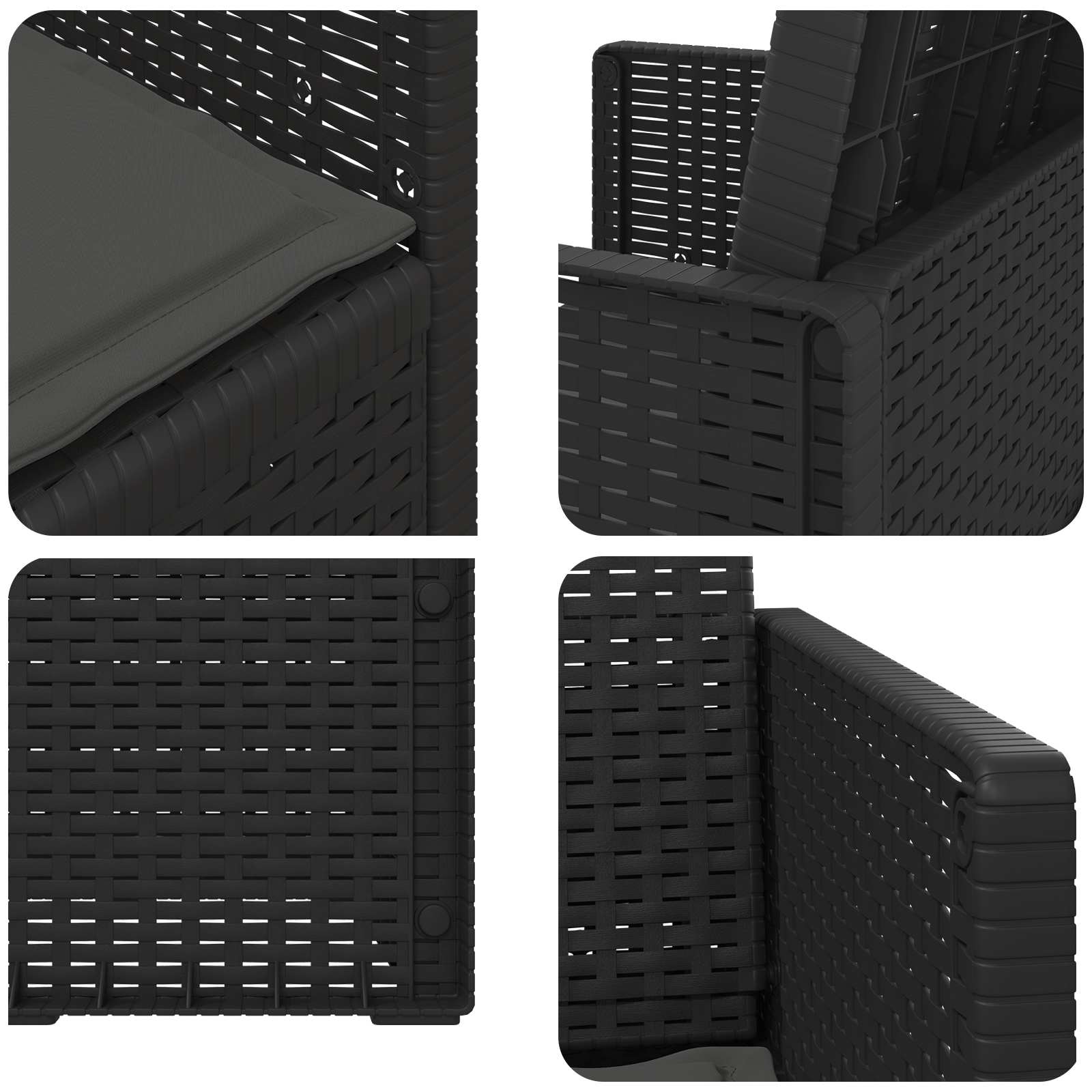 Sodo Valgomojo Kėdės 2 pcs Antracito PP