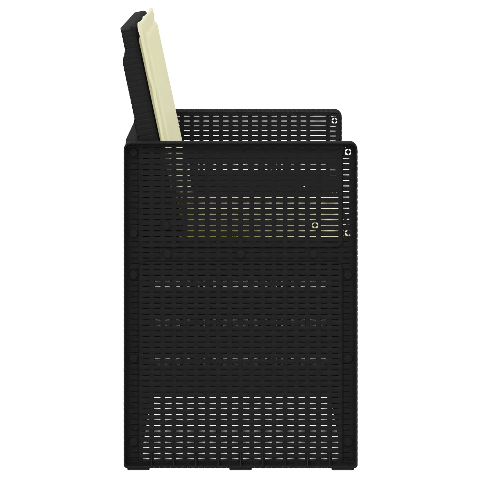 Sodo Valgomojo Kėdės 2 pcs Antracito ir kreminė PP
