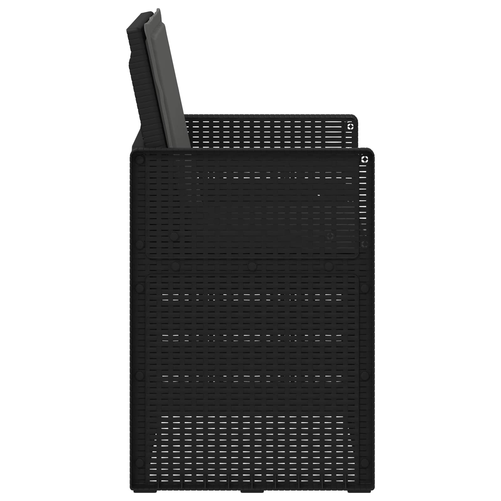 Sodo Valgomojo Kėdės 2 pcs Antracito PP