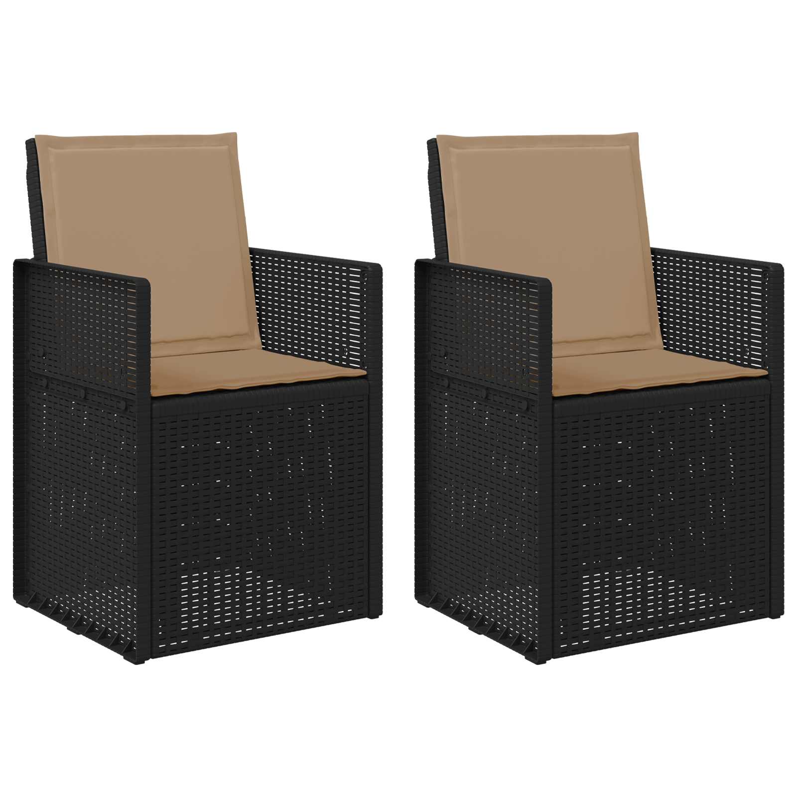 Sodo Valgomojo Kėdės 2 pcs Antracito ir taupe PP