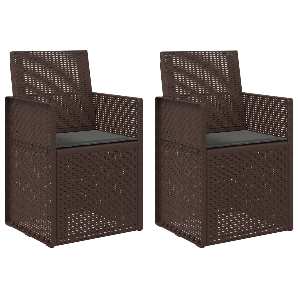 Sodo Valgomojo Kėdės 2 pcs Ruda ir antracito PP