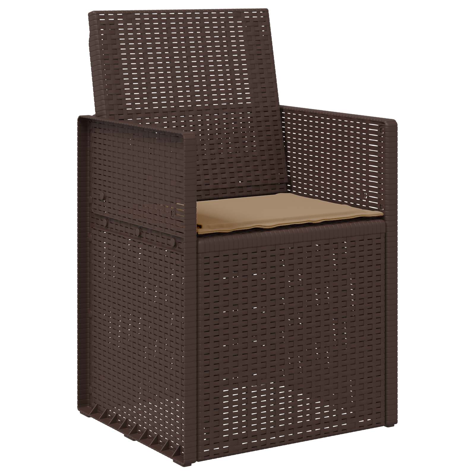 Sodo Valgomojo Kėdės 2 pcs Ruda ir taupe PP