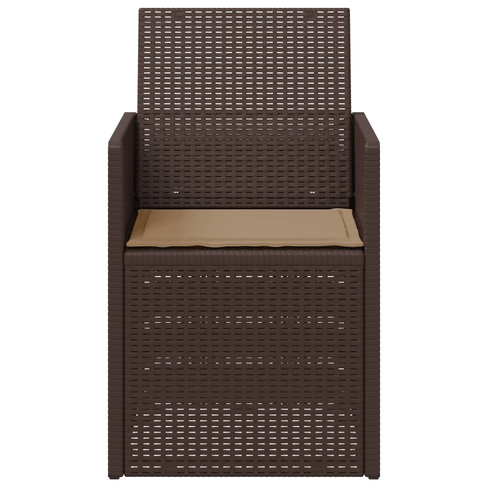 Sodo Valgomojo Kėdės 2 pcs Ruda ir taupe PP