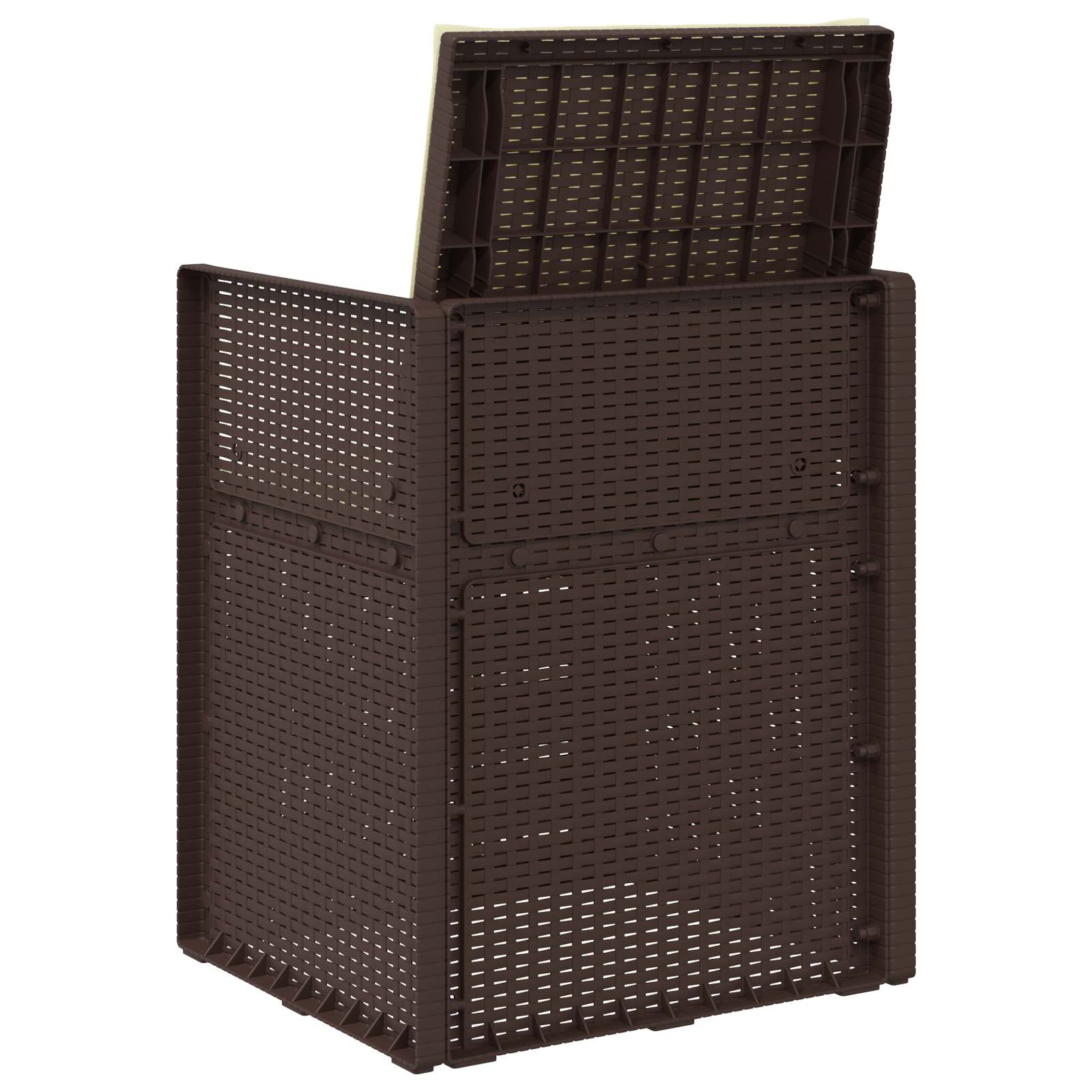 Sodo Valgomojo Kėdės 2 pcs Ruda ir kreminė PP