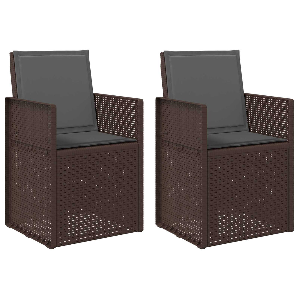 Sodo Valgomojo Kėdės 2 pcs Ruda ir antracito PP