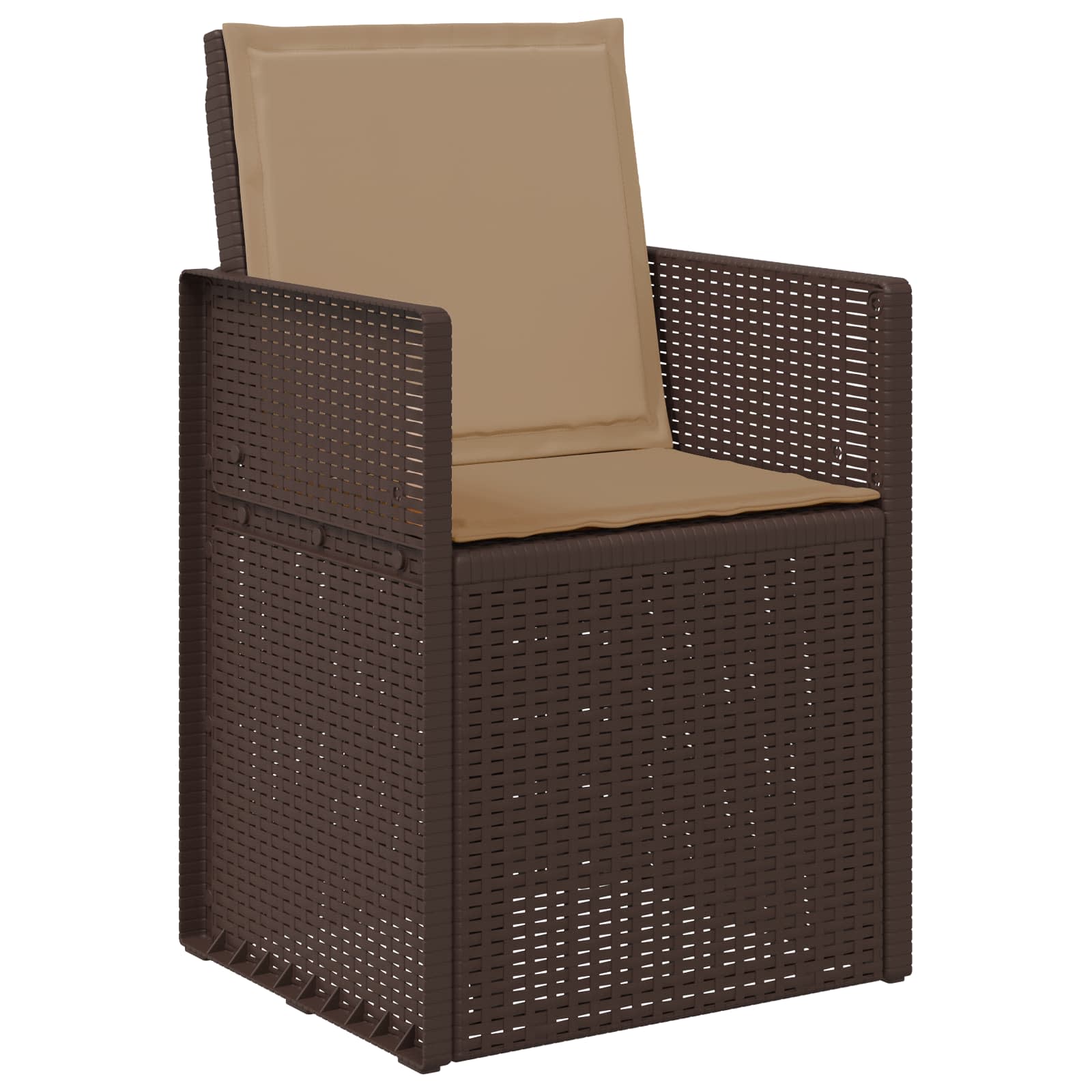 Sodo Valgomojo Kėdės 2 pcs Ruda ir taupe PP