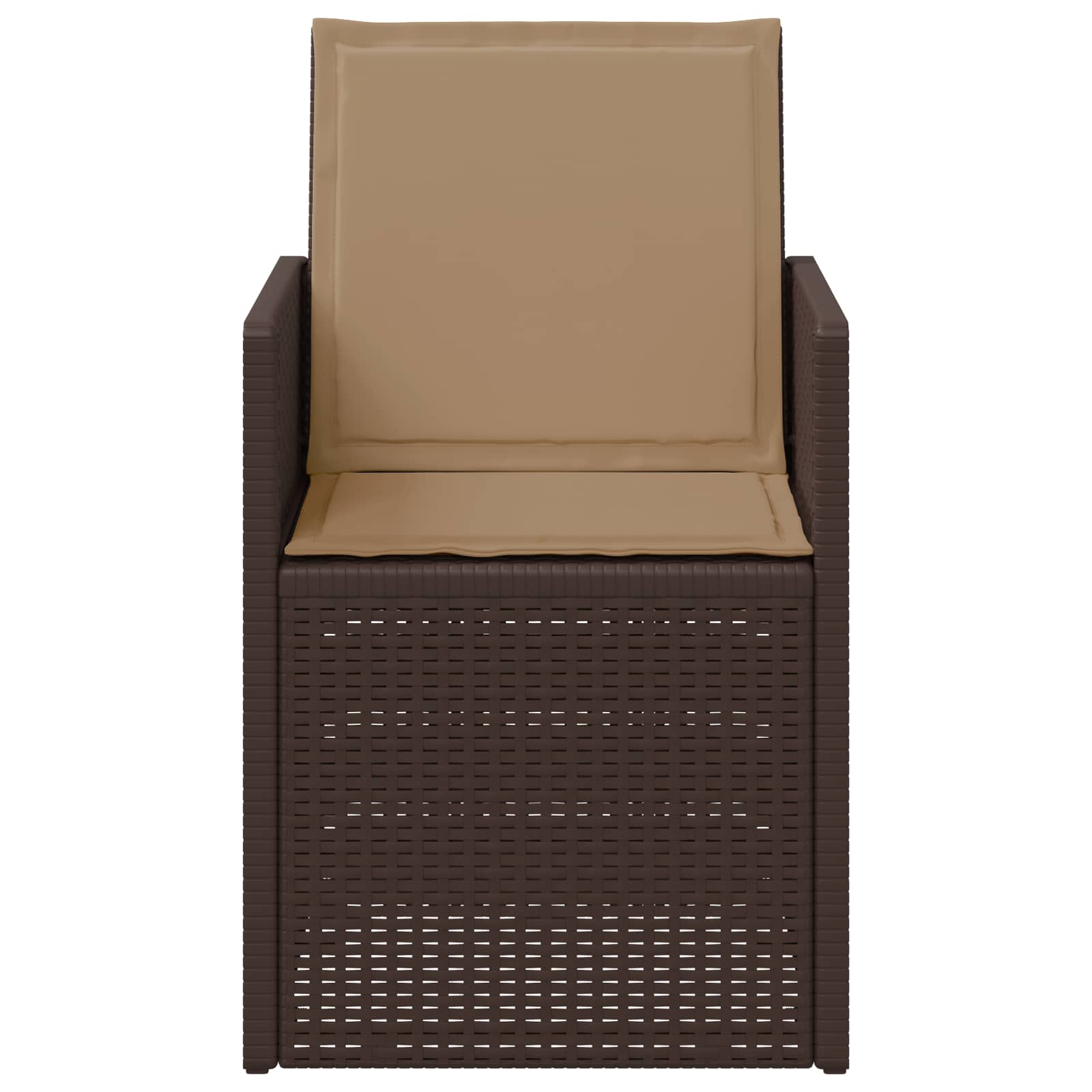 Sodo Valgomojo Kėdės 2 pcs Ruda ir taupe PP