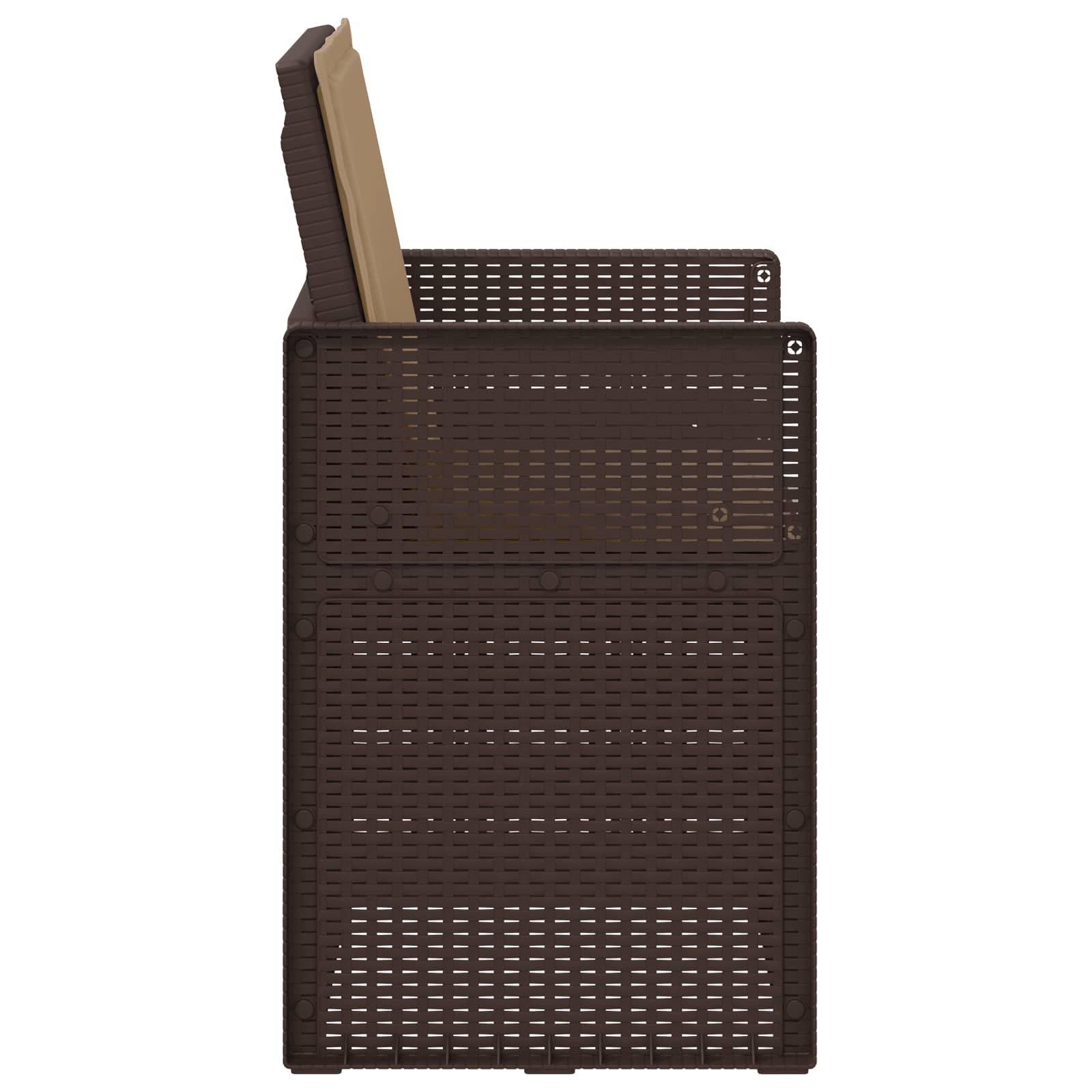 Sodo Valgomojo Kėdės 2 pcs Ruda ir taupe PP