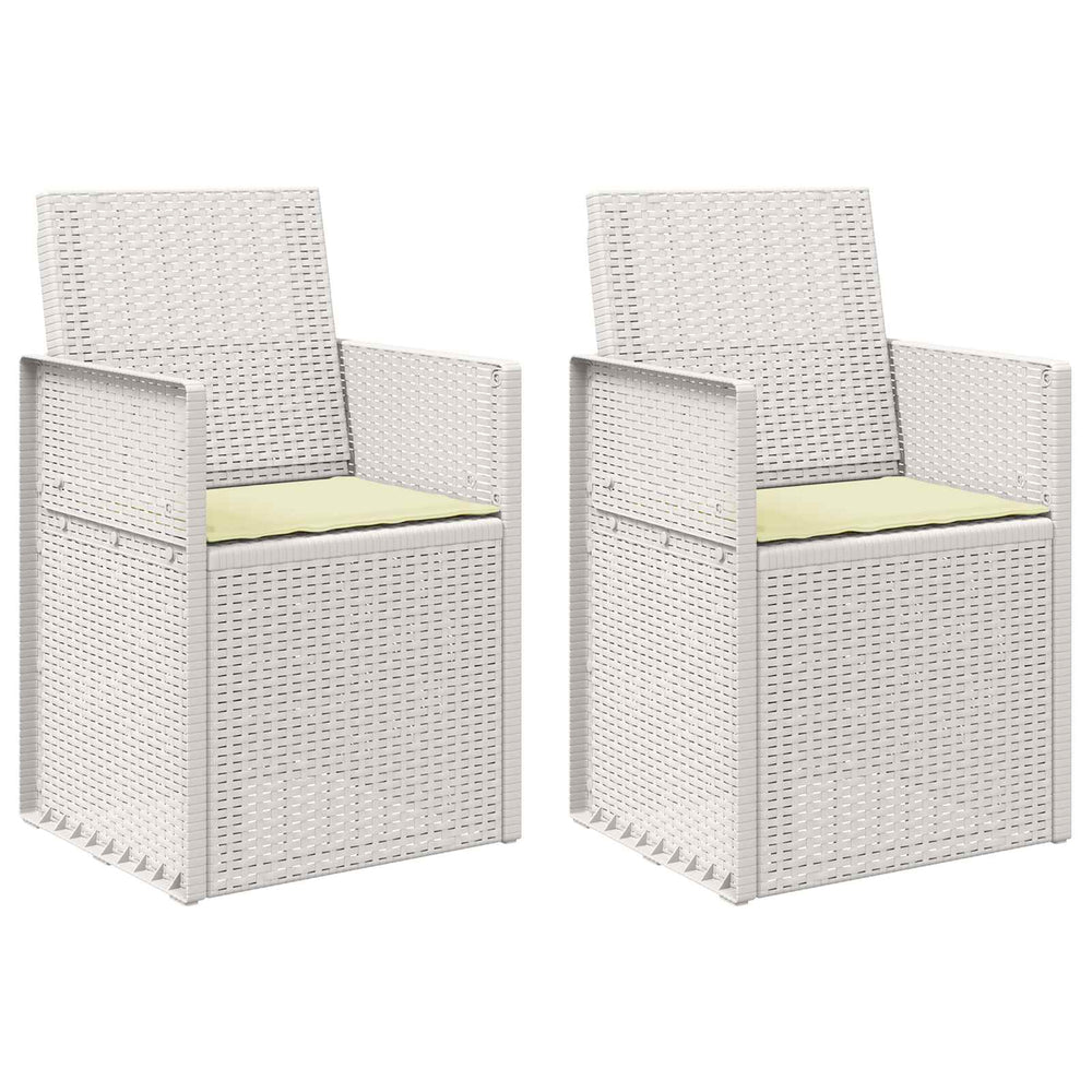 Sodo Valgomojo Kėdės 2 pcs Balta ir kreminė PP