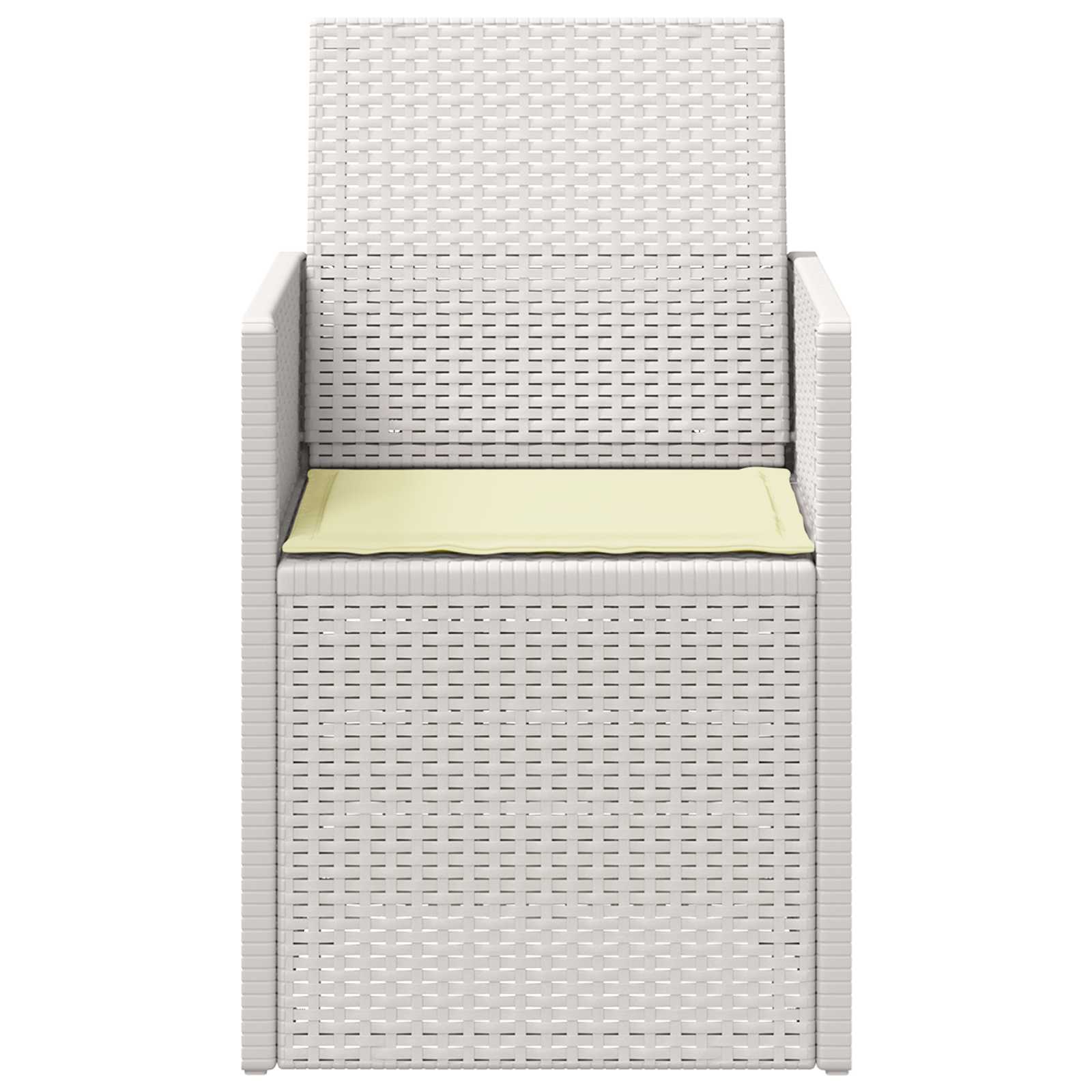 Sodo Valgomojo Kėdės 2 pcs Balta ir kreminė PP