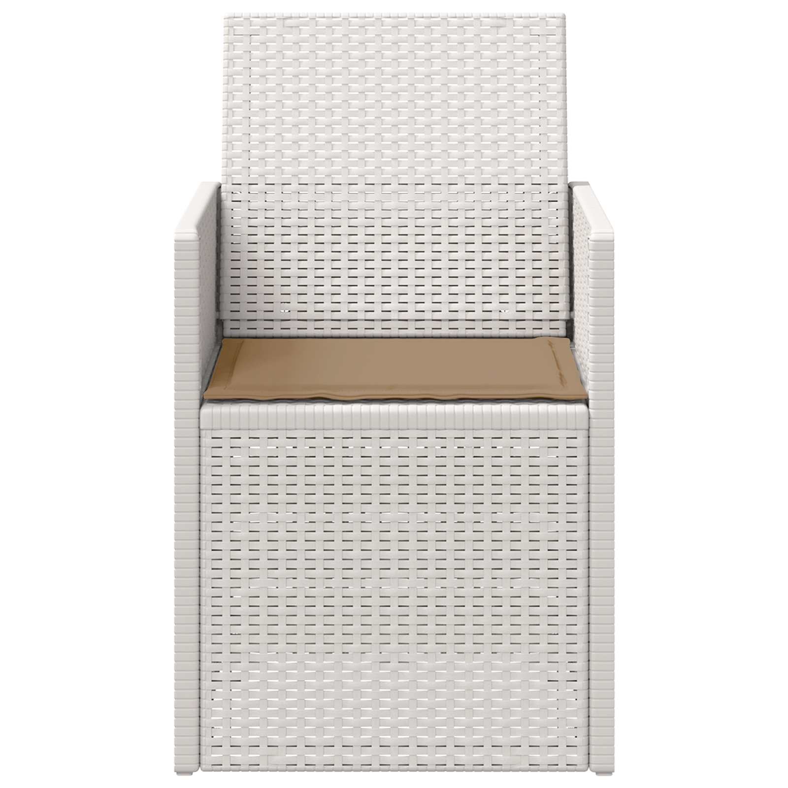 Sodo Valgomojo Kėdės 2 pcs Balta ir taupe PP