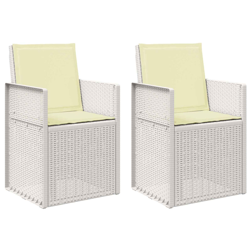 Sodo Valgomojo Kėdės 2 pcs Balta ir kreminė PP