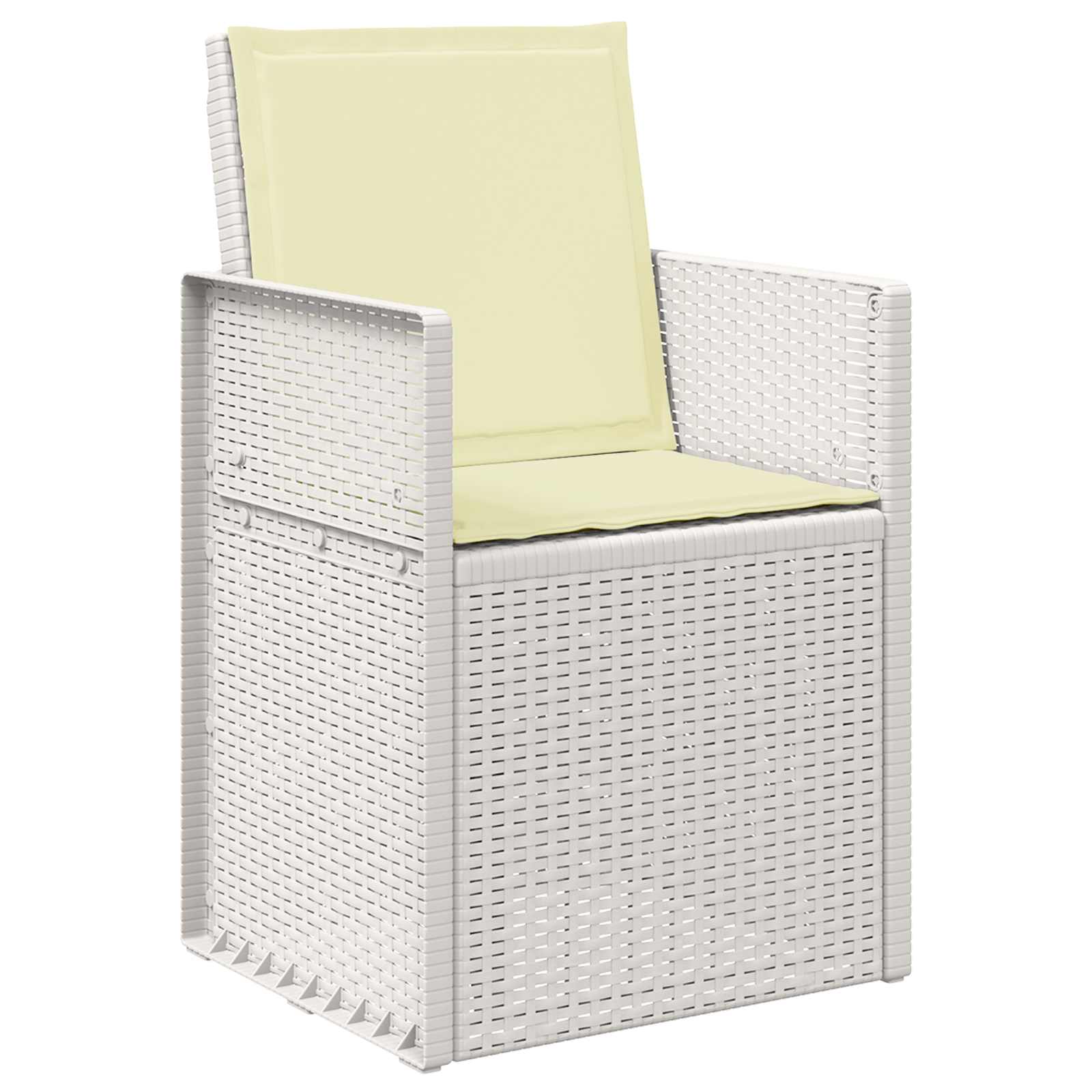 Sodo Valgomojo Kėdės 2 pcs Balta ir kreminė PP