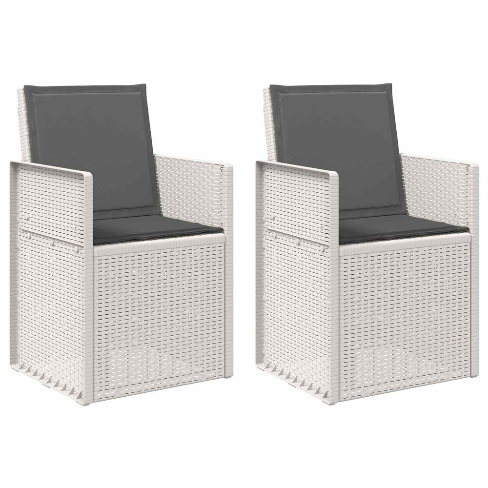 Sodo Valgomojo Kėdės 2 pcs Balta ir antracito PP
