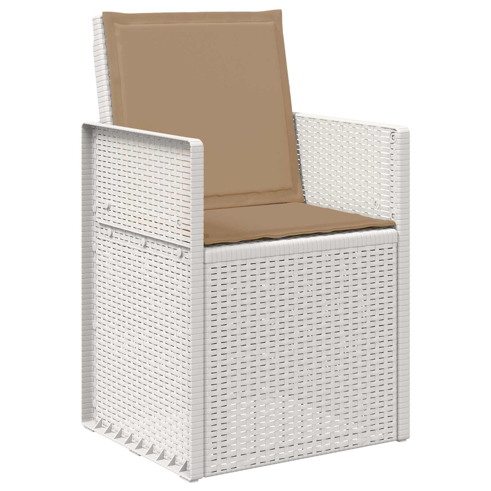 Sodo Valgomojo Kėdės 2 pcs Balta ir taupe PP