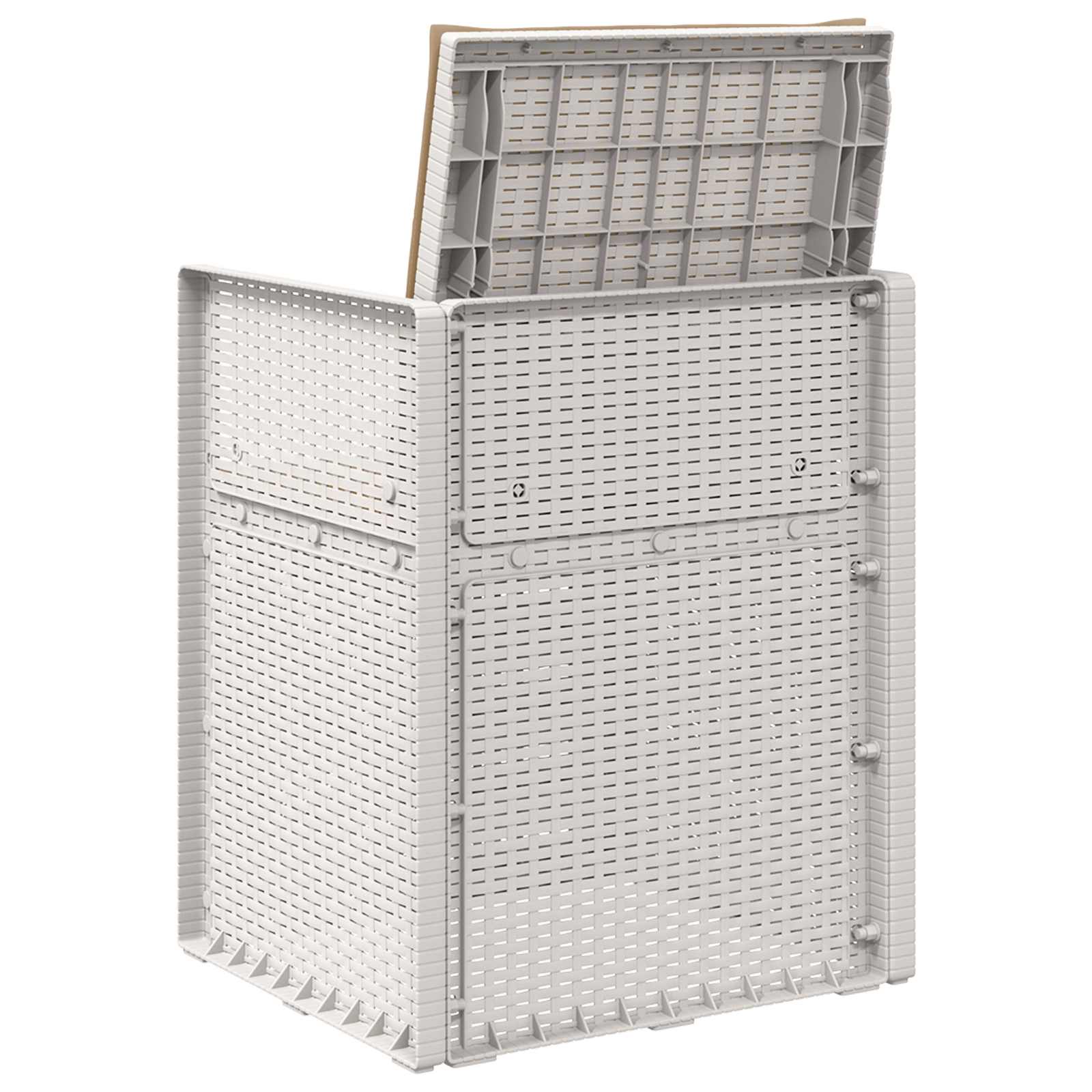 Sodo Valgomojo Kėdės 2 pcs Balta ir taupe PP