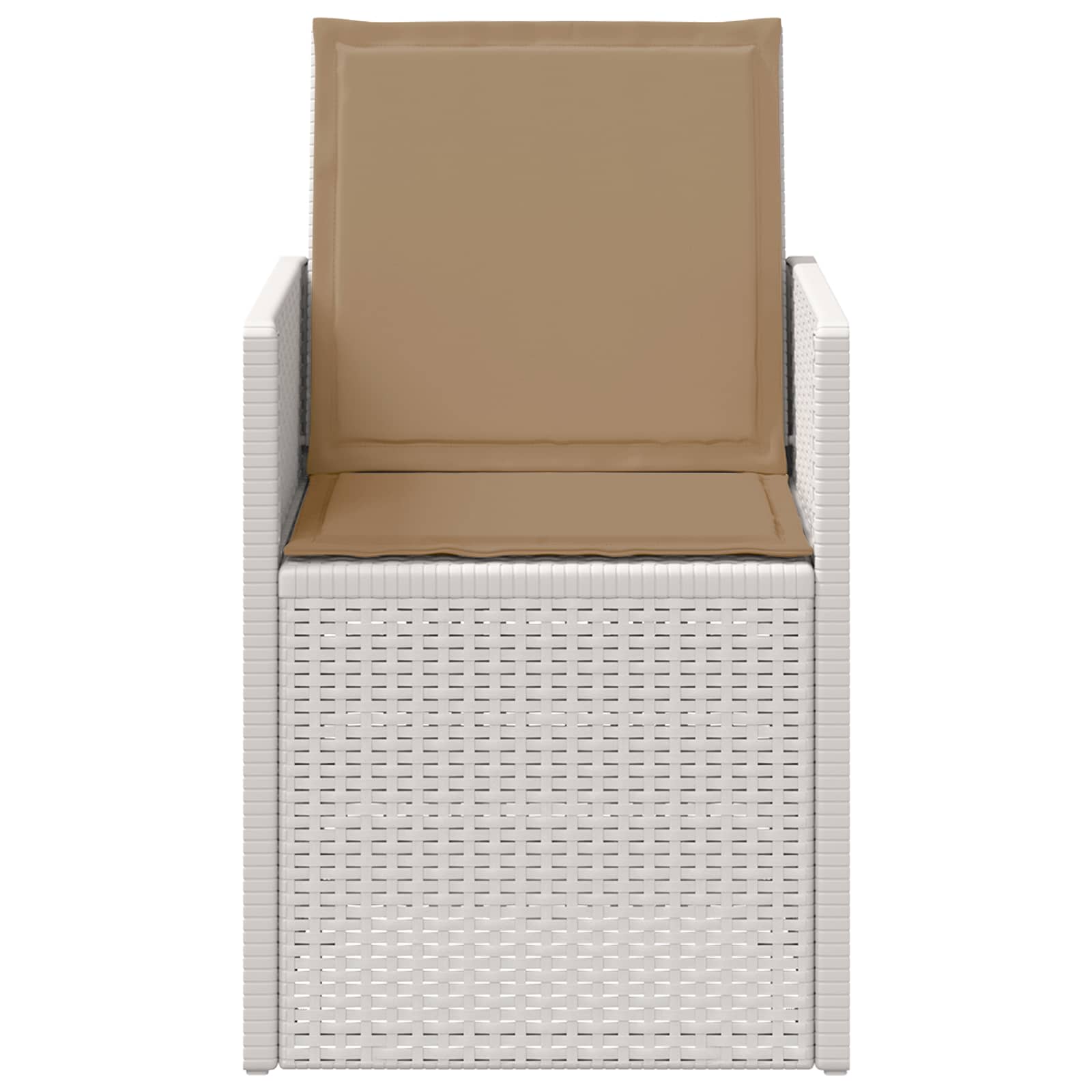 Sodo Valgomojo Kėdės 2 pcs Balta ir taupe PP