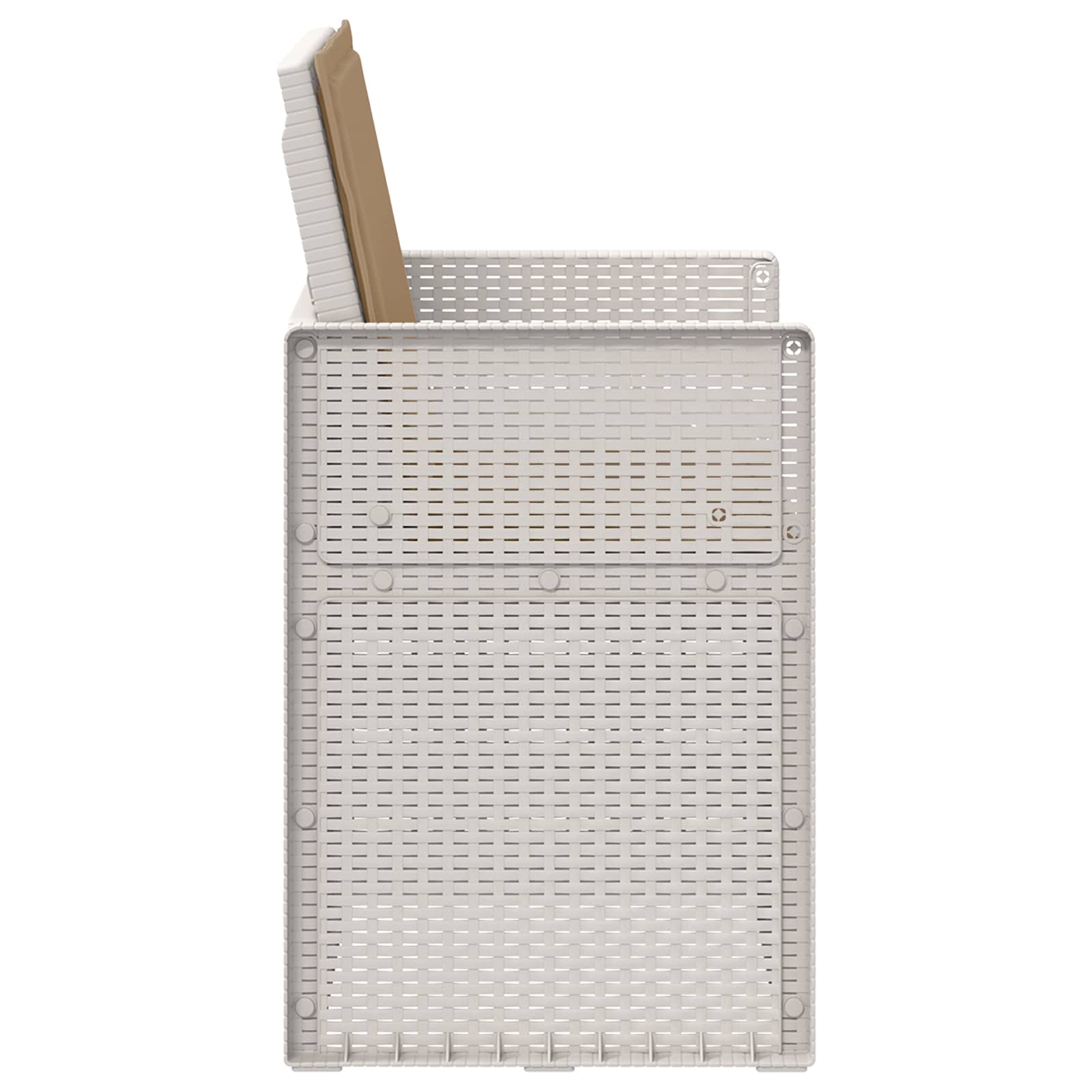 Sodo Valgomojo Kėdės 2 pcs Balta ir taupe PP