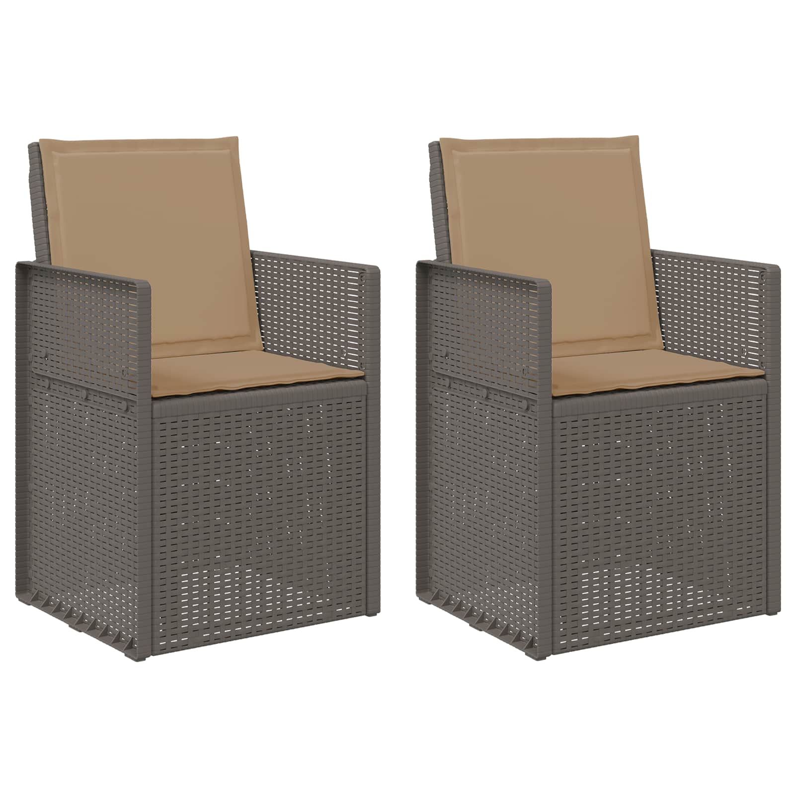 Sodo Valgomojo Kėdės 2 pcs Šviesiai pilka, Taupe PP