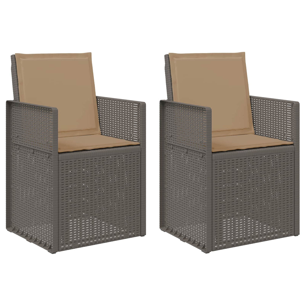 Sodo Valgomojo Kėdės 2 pcs Šviesiai pilka, Taupe PP