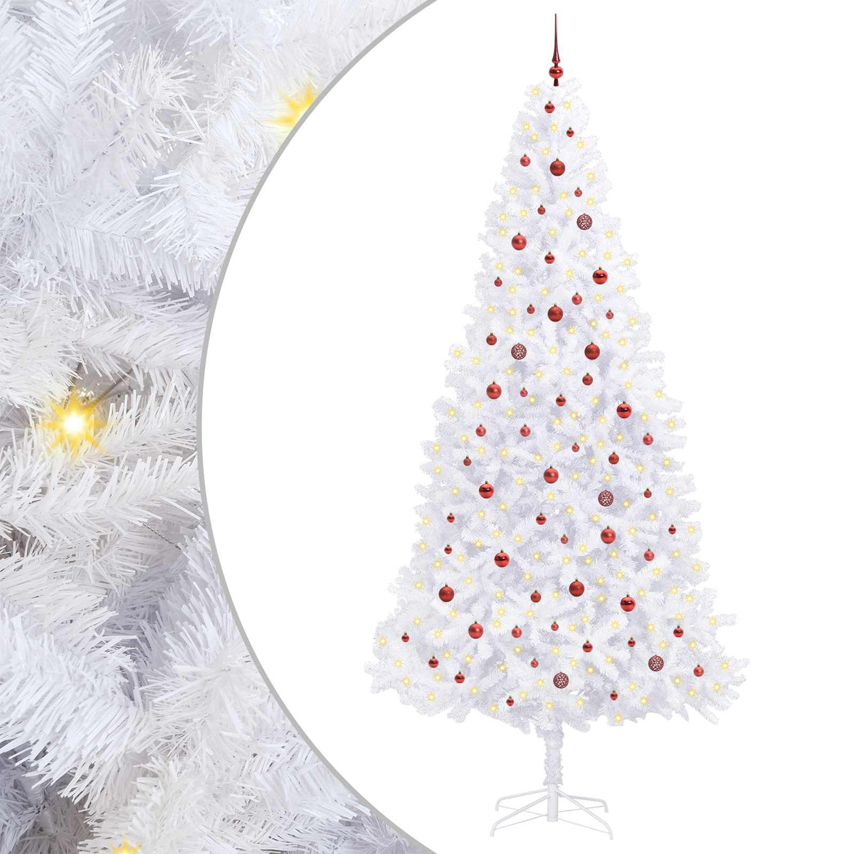 Dirbtinė Kalėdų eglutė su 300 LED Balta 300 cm PVC ir Plienas
