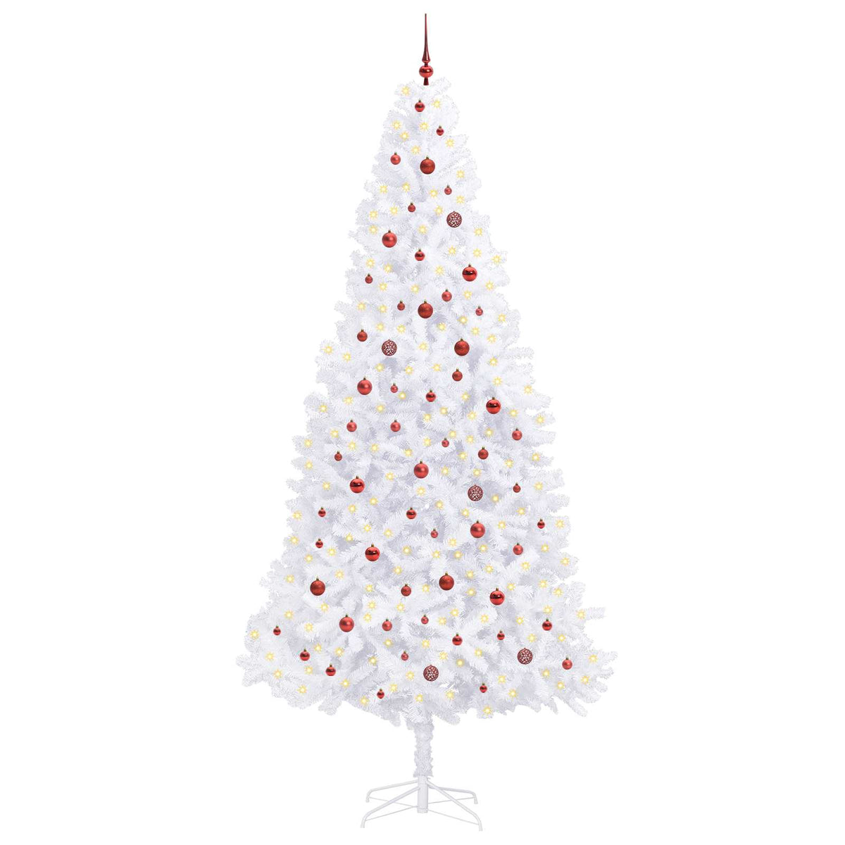 Dirbtinė Kalėdų eglutė su 300 LED Balta 300 cm PVC ir Plienas