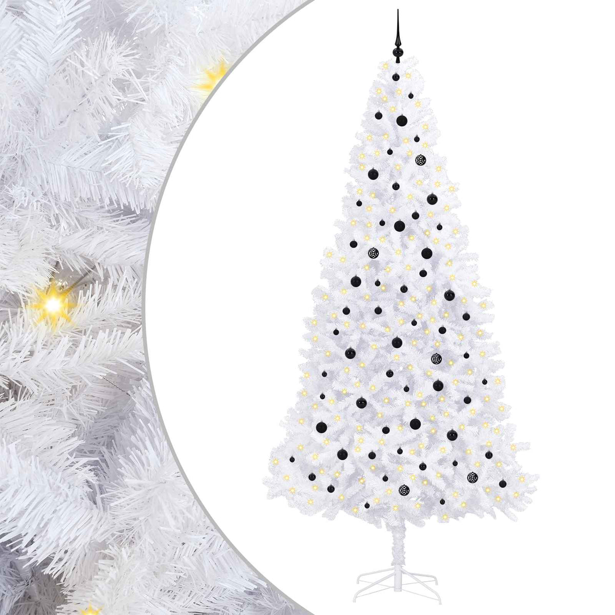Dirbtinė Kalėdų eglutė su 300 LED Balta 300 cm PVC ir Plienas