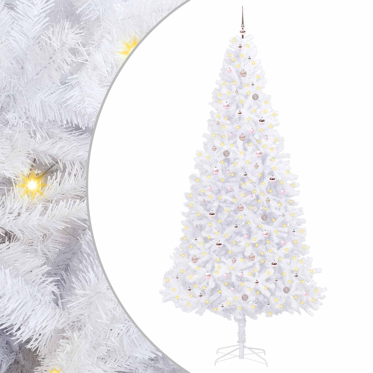 Dirbtinė Kalėdų eglutė su 300 LED Balta 300 cm PVC ir Plienas