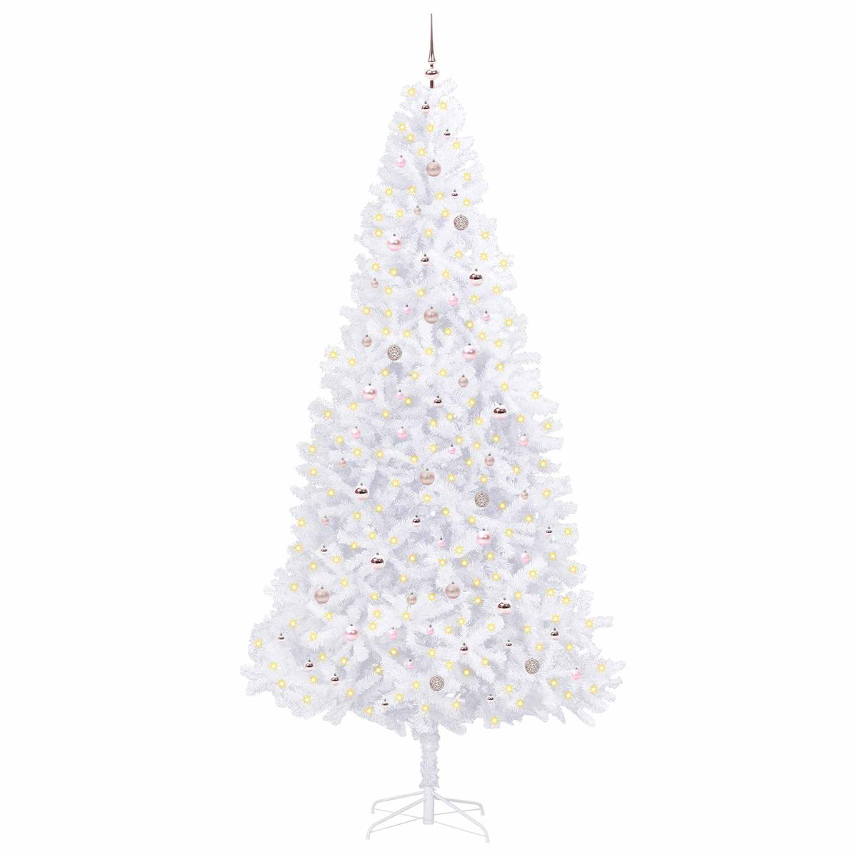 Dirbtinė Kalėdų eglutė su 300 LED Balta 300 cm PVC ir Plienas