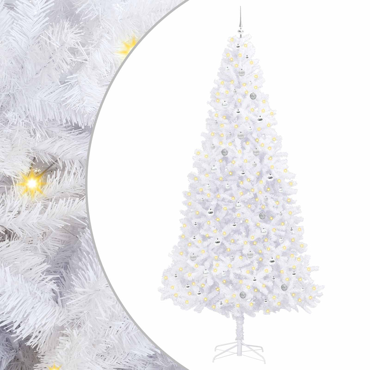 Dirbtinė Kalėdų eglutė su 300 LED Balta 300 cm PVC ir Plienas