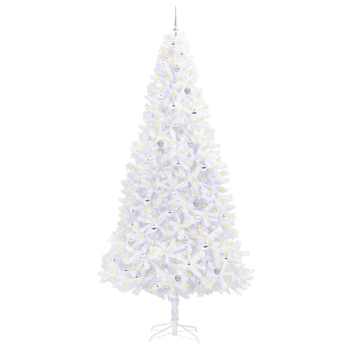 Dirbtinė Kalėdų eglutė su 300 LED Balta 300 cm PVC ir Plienas