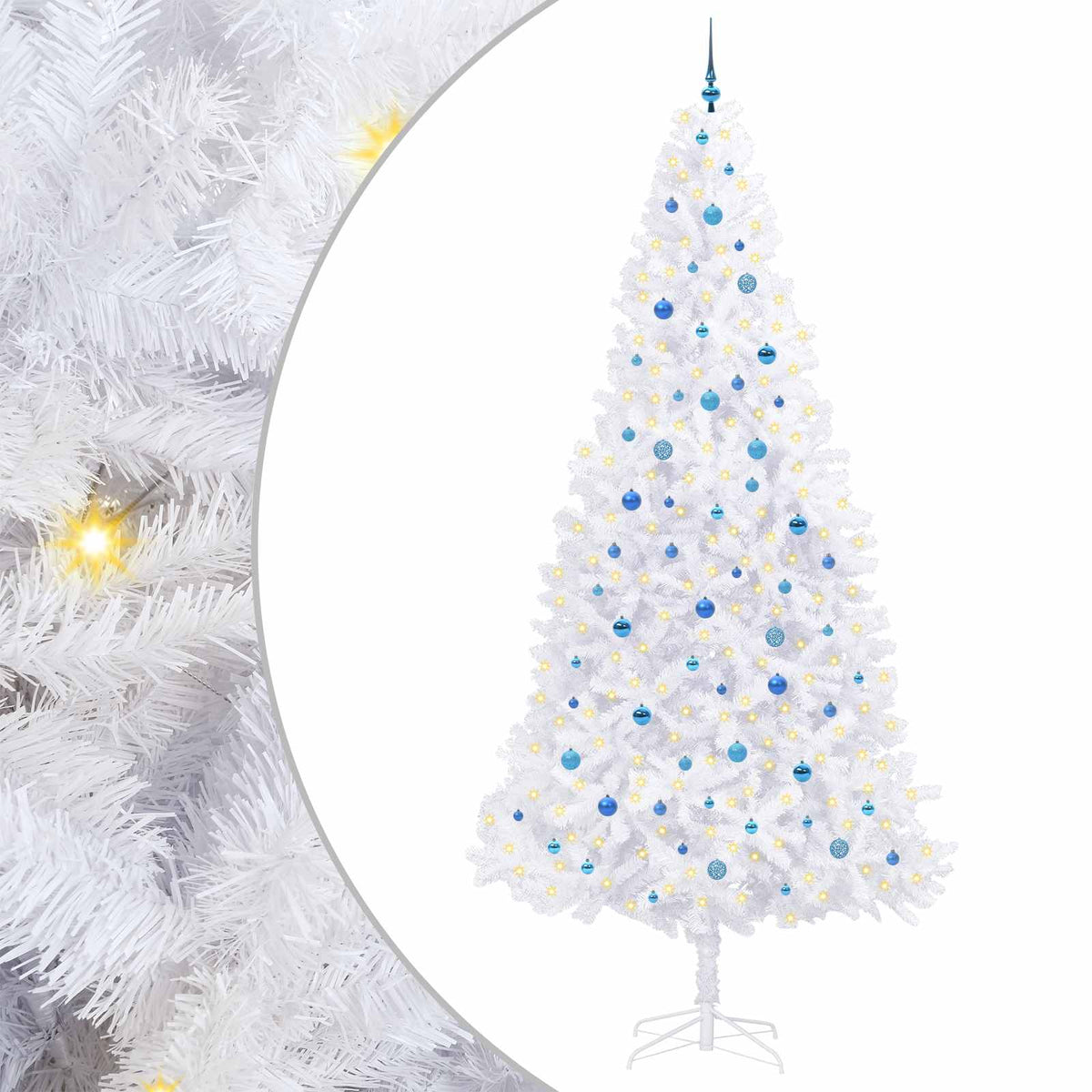 Dirbtinė Kalėdų eglutė su 300 LED Balta 300 cm PVC ir Plienas