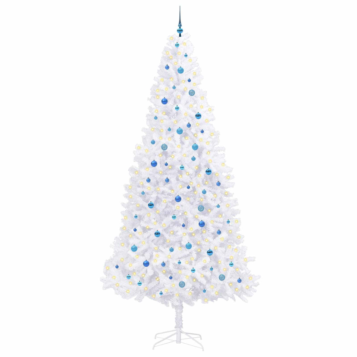 Dirbtinė Kalėdų eglutė su 300 LED Balta 300 cm PVC ir Plienas