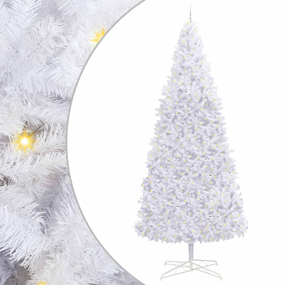 Dirbtinė Kalėdų eglutė su 300 LED Balta 400 cm PVC ir Plienas