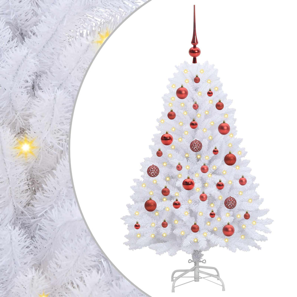 Dirbtinė Sulankstoma Kalėdų Eglutė Balta 120 cm PVC ir plienas