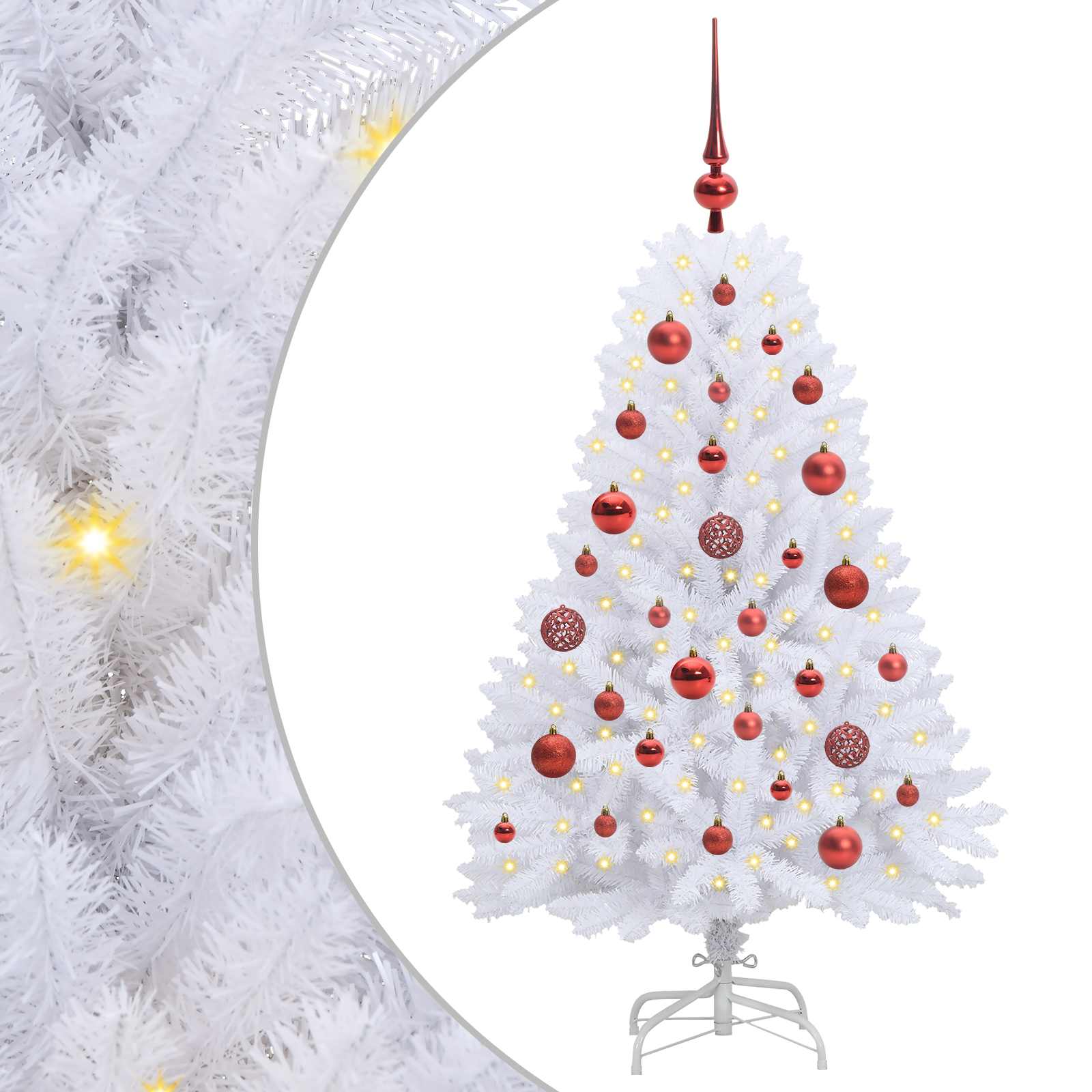 Dirbtinė Sulankstoma Kalėdų Eglutė Balta 120 cm PVC ir plienas